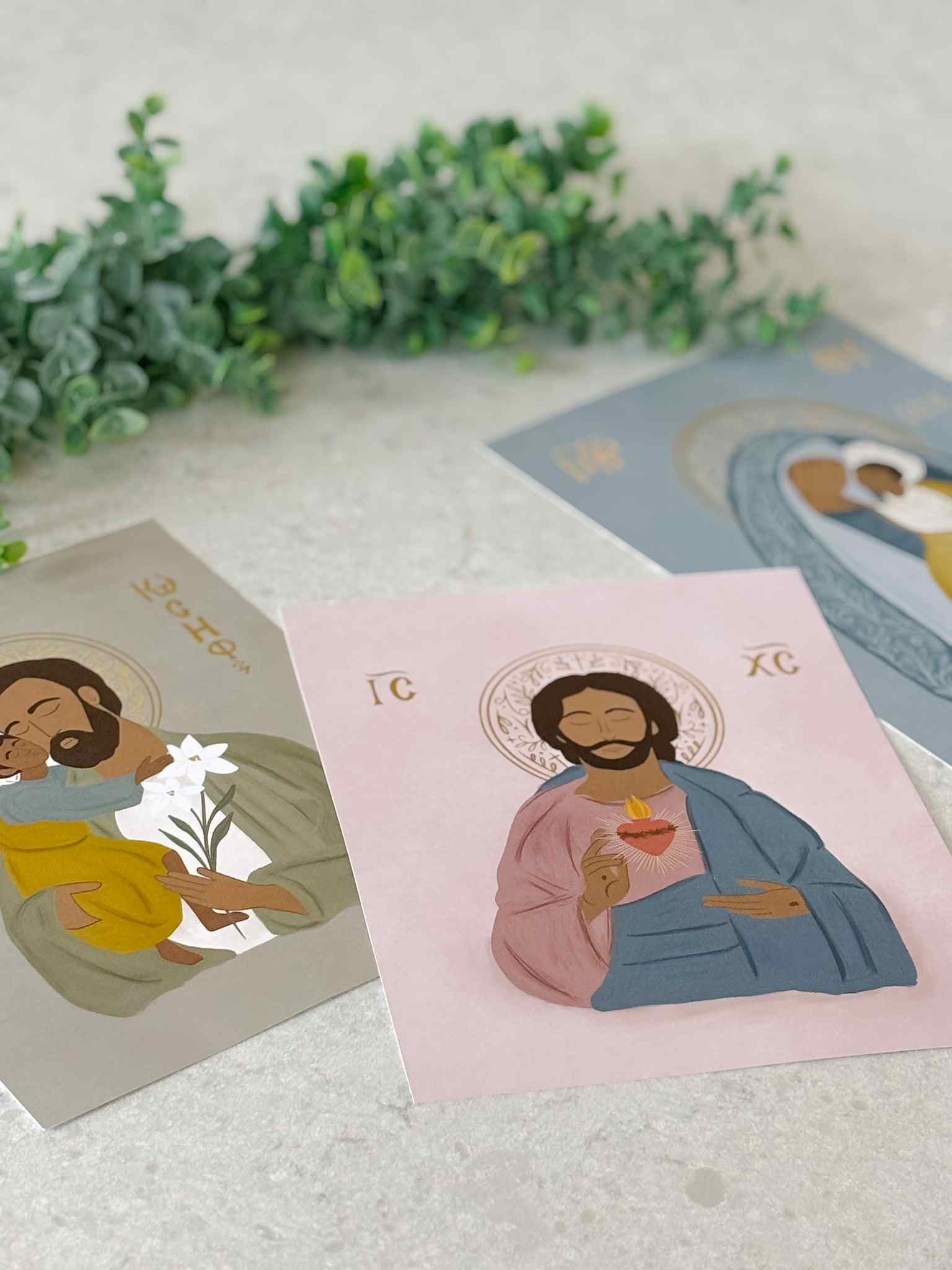 Sacred Heart of Jesus Icon Wall Art Print - Religious Home Decor for Church, Prayer Room & Christian Gifts