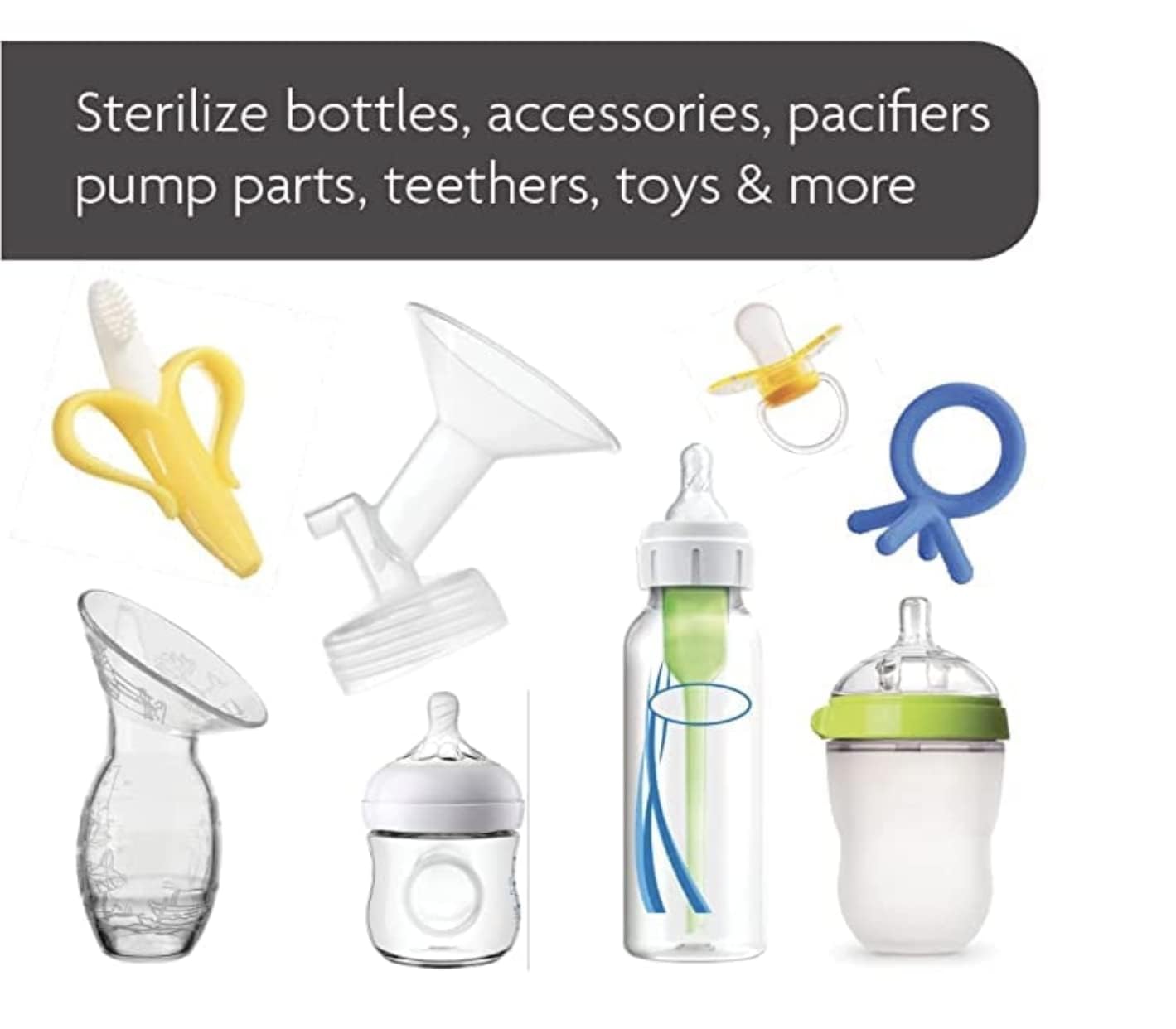Baby Brezza 4-in-1 Electric Baby Bottle Sterilizer Machine - Large Capacity Steam Sterilizer for Bottles, Pacifiers & Breast Pump Parts - Works with Plastic, Glass, Large & Small Bottles - Perfect for Daycare, Travel & Home Nursery Use