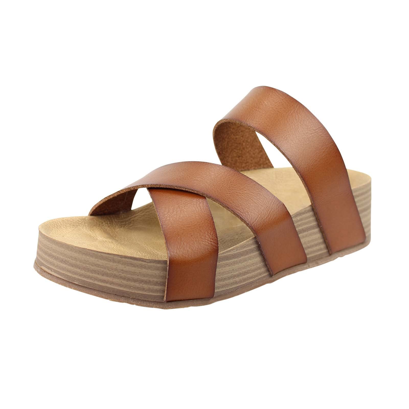 Women's Comfortable Wedge Sandals - Soft Bohemian Beach Wedding Slides with Low Heel & Wide Width for Walking, Travel & Outdoor Events | Perfect for Summer Vacations, Bridal Showers & Casual Outings