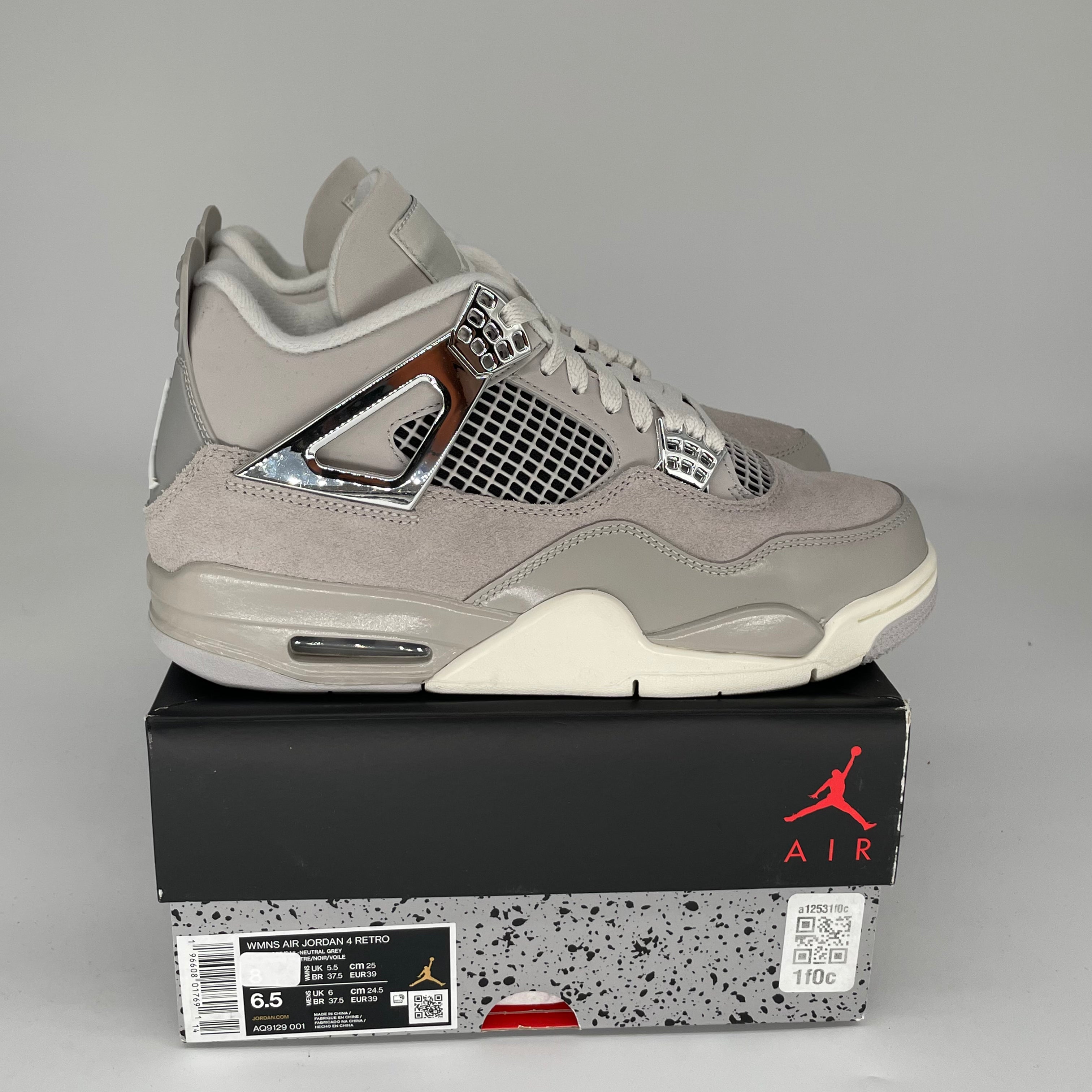 AIR JORDAN 4 FROZEN MOMENTS Women's Basketball Shoes Size 6.5/8W - AQ9129 001 Black & White Retro Sneakers for Running, Gym & Streetwear Fashion