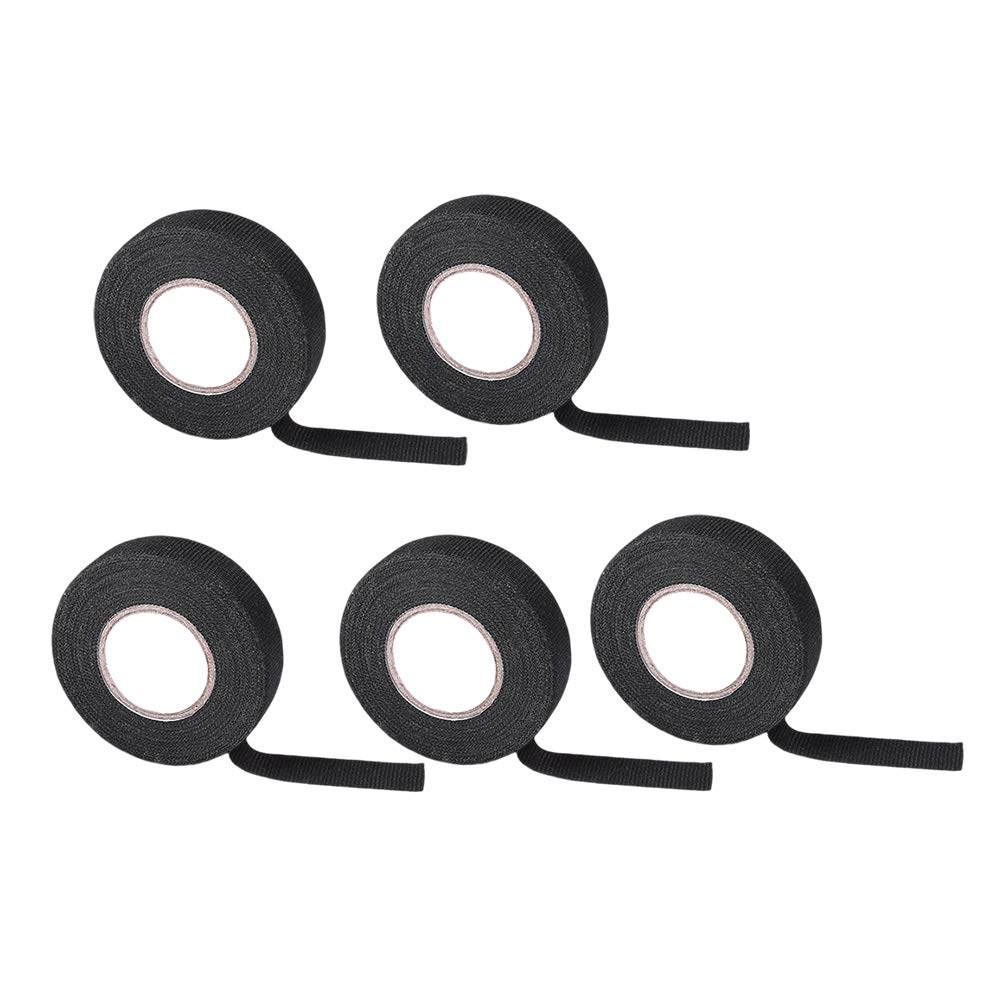 DOITOOL 5-Pack 15M Waterproof Electrical Insulation Tape - High Adhesive, Heat Resistant for Car Wires, DIY Projects, Industrial & Home Electrical Repairs (Black) - Perfect for Automotive, Home Wiring & Outdoor Use