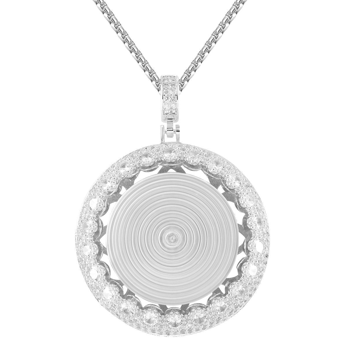 Men's Small Circle Spinner Rapper Pendant Chain - Hip Hop Jewelry for Men, Streetwear Accessories, Gift for Rappers & Music Lovers (Perfect for Concerts, Parties & Everyday Wear)