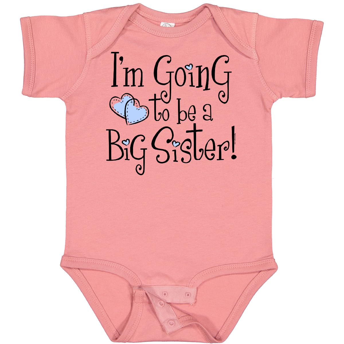 Inktastic Heart New Big Sister Baby Bodysuit - Cute Sibling Announcement Outfit for Newborn Girls & Toddlers | Perfect for Baby Showers, Birth Announcements & Family Photos