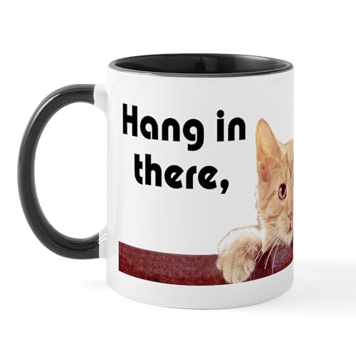 White/Black Inside - Hang In There Baby Mug