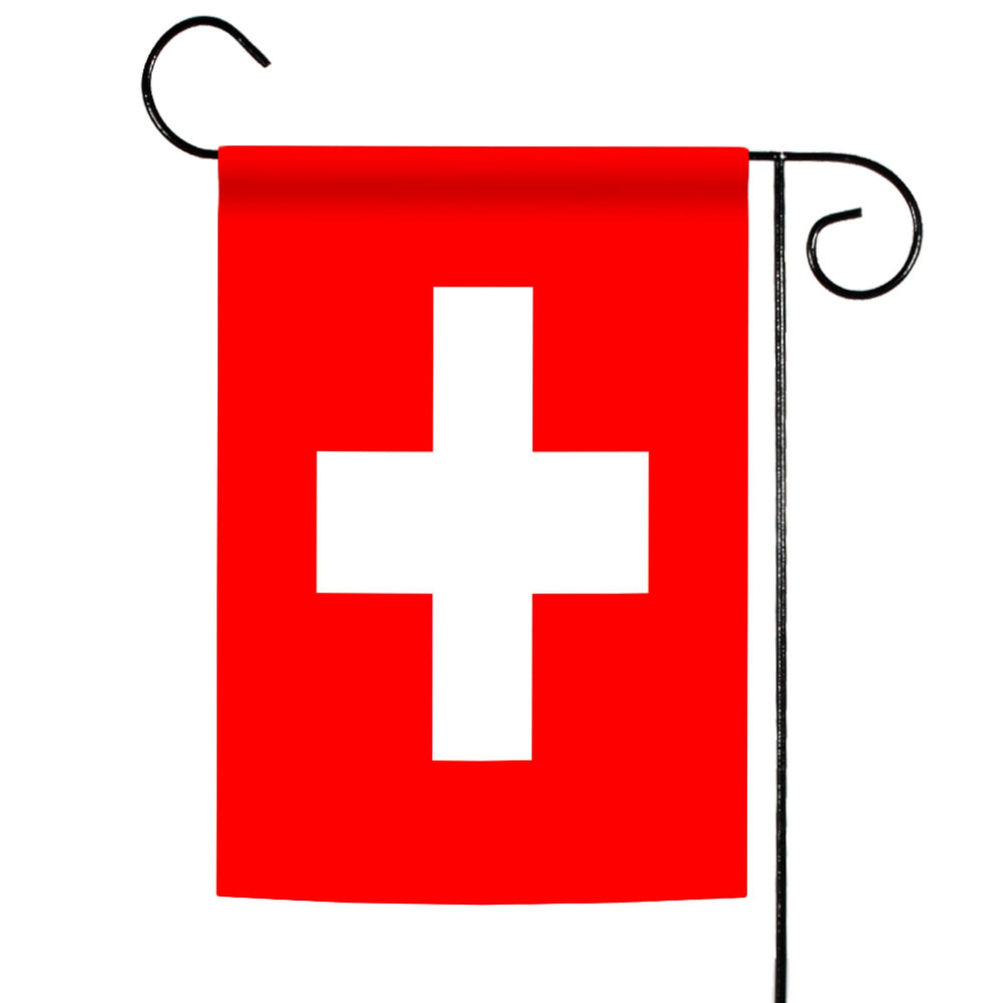 Toland Home Garden Flag of Switzerland - 12.5 x 18 Inch Decorative Swiss Country National Flag for Outdoor Yard, Patio, Garden Decor | Perfect for Swiss Heritage Celebrations, International Events & Home Landscaping