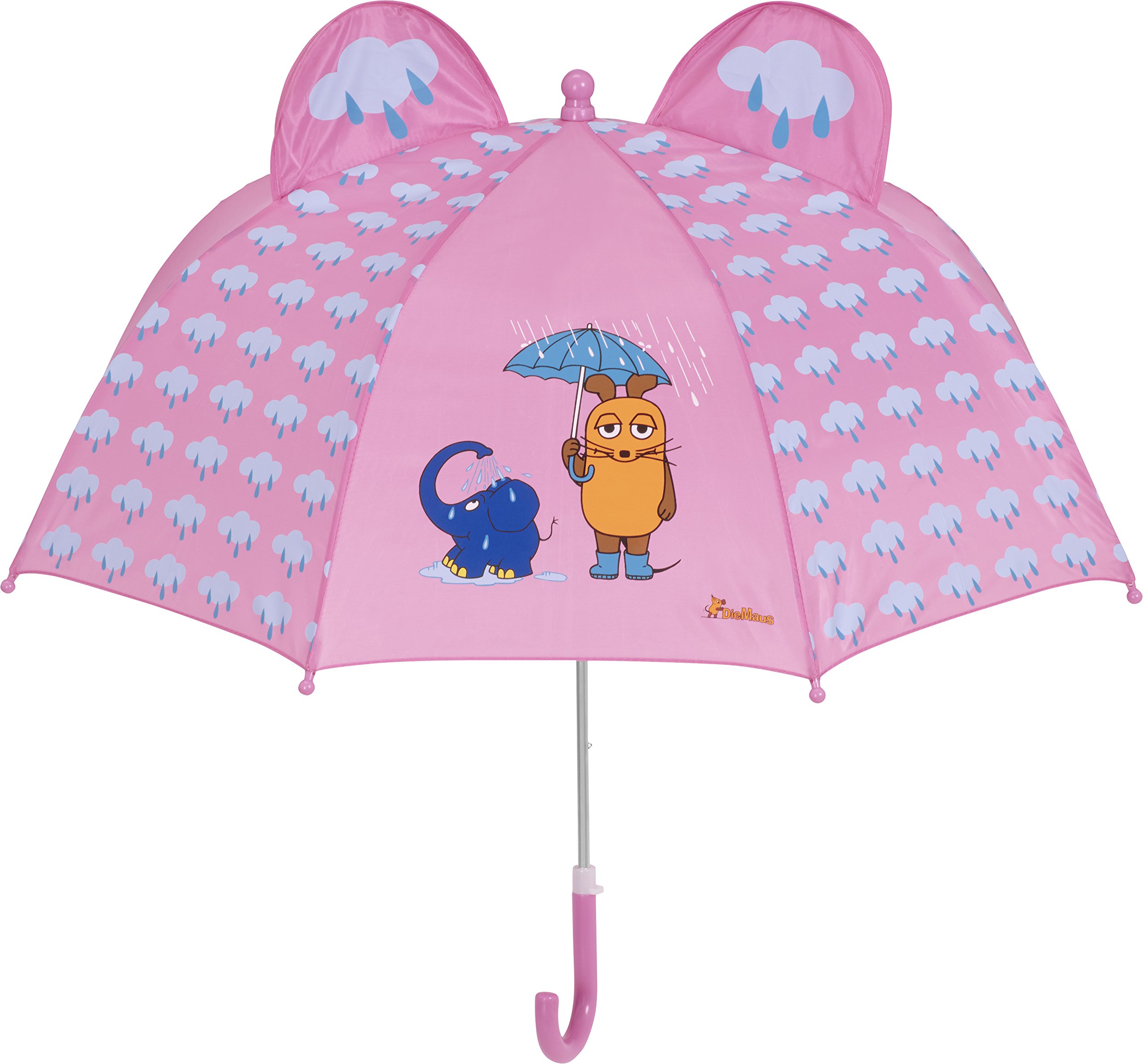 Girls Kids Umbrella with Cute Mouse & Elephant Design - Pink Rain Umbrella for Children, Lightweight & Waterproof - Perfect for School, Outdoor Play & Rainy Day Adventures (Pink14)
