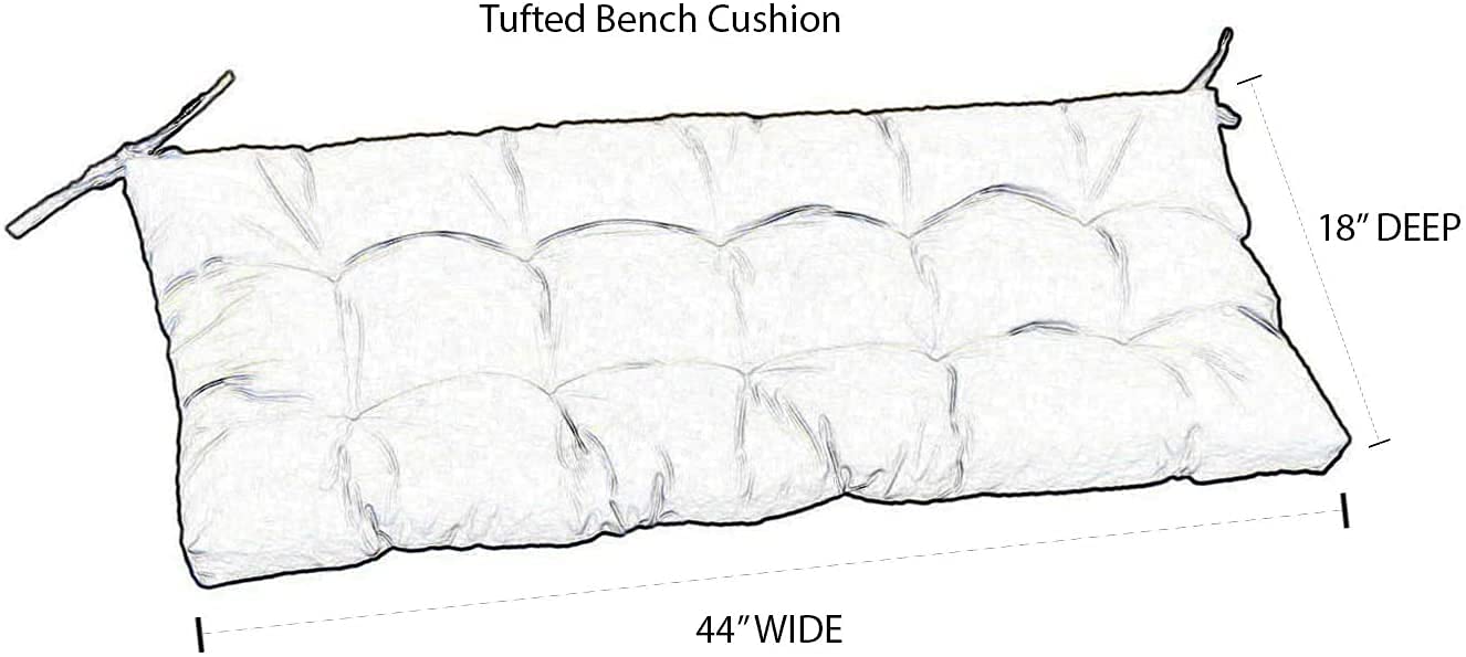 RSH Décor Indoor Outdoor Tufted Bench Cushion with Ties - 44