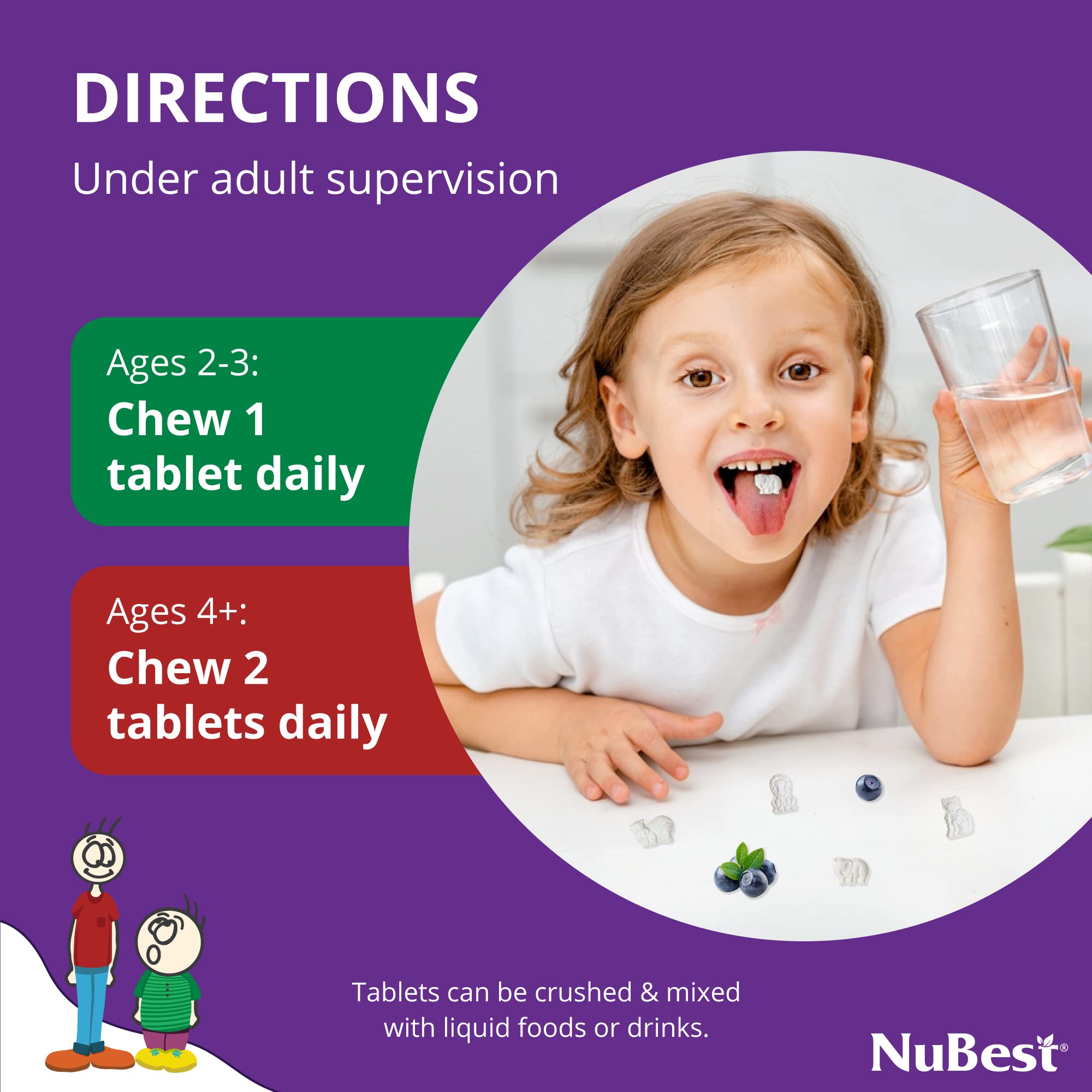 NuBest Tall 10+ Height Growth Supplement for Kids 60 Capsules & Healthy Growth Chewable 90 Tablets for Children 2-9 - Supports Bone Strength and Natural Growth - Ideal for Active Kids, Sports, and School Activities