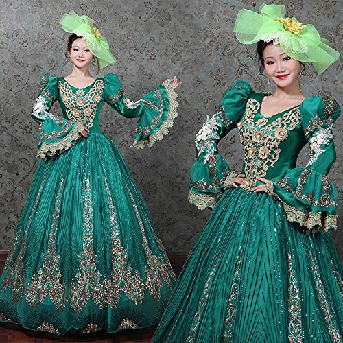 Victorian Renaissance Queen Dress for Women - Elegant Long Rococo Masquerade Ball Gown | Perfect for Costume Parties, Renaissance Fairs, and Themed Events