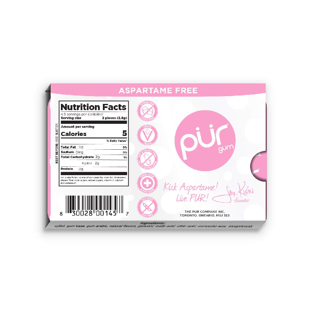 Sugar-Free PUR Gum - Natural Bubble Gum for Fresh Breath & Oral Health | Perfect for Workouts, Travel & Stress Relief