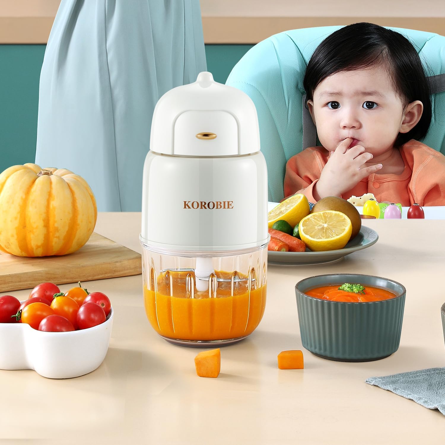 Baby Food Maker & Blender - Electric Baby Food Processor for Fruits, Vegetables & Meat | Fresh Homemade Puree Maker | Healthy Nutritious Meals for Infants & Toddlers | Perfect for On-the-Go Parents & Daycare Use (White)
