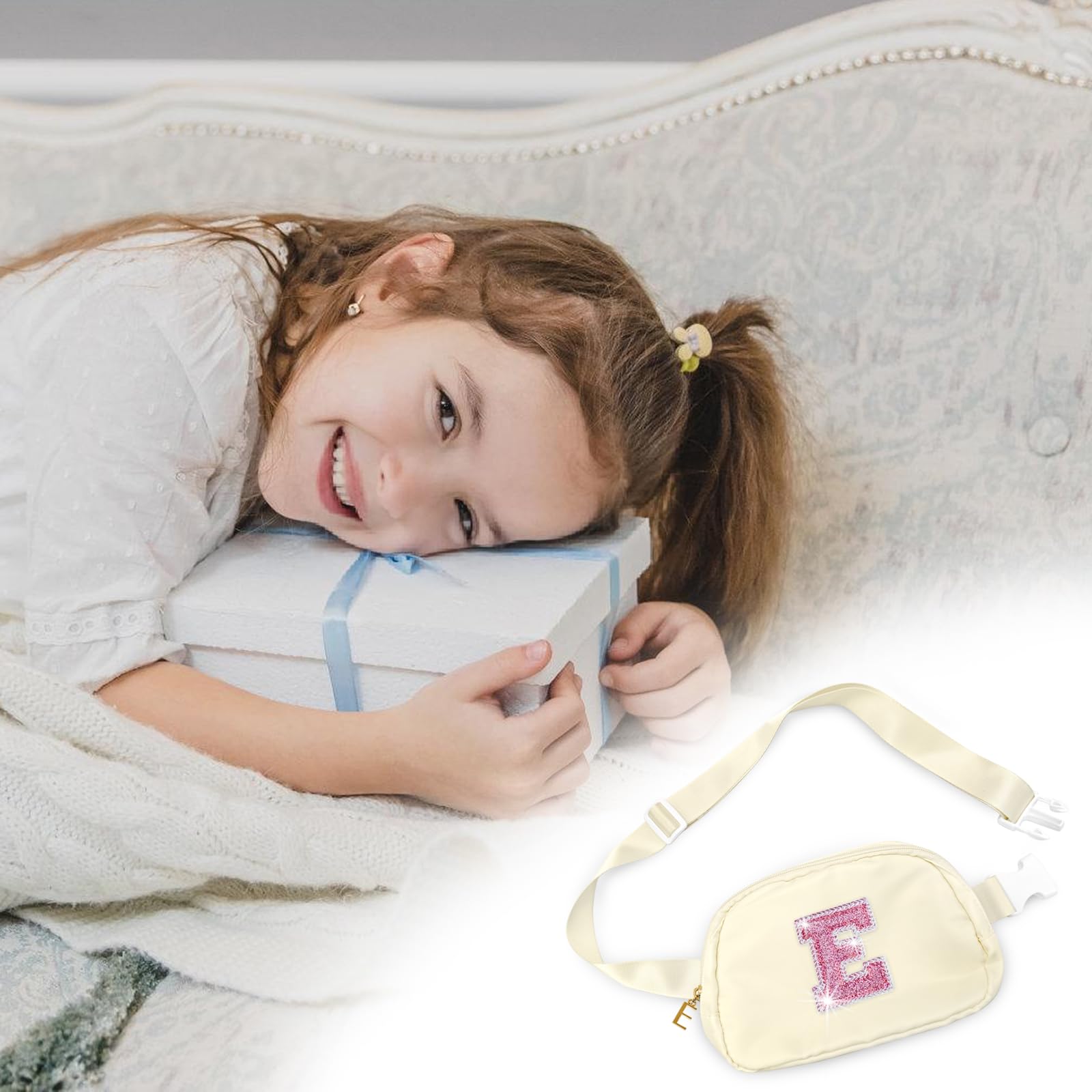 Personalized Initial Belt Bag for Women & Girls - Custom Monogram Fanny Pack with Adjustable Strap, Fashion Crossbody Waist Bag - Perfect for Travel, Gym, Running, Concerts & Everyday Use