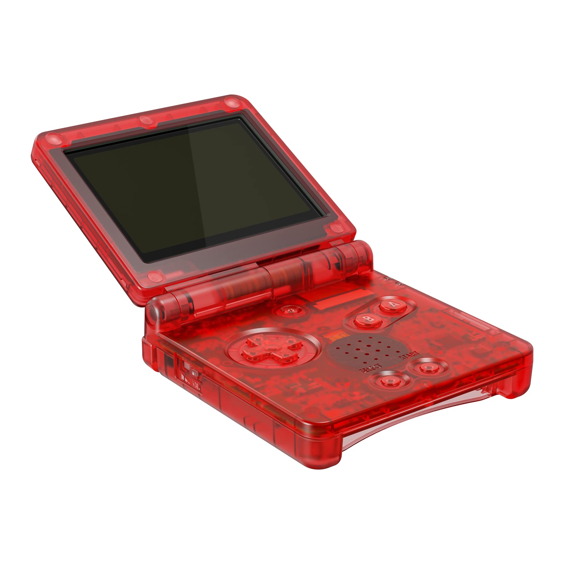 eXtremeRate Custom Shell with Full Buttons for Gameboy Advance SP GBA SP - Transparent Series Case Compatible with IPS & Standard LCD Screens (Console & Screen Not Included) - Red Transparent - Perfect for Gaming Enthusiasts & Retro Console Modding