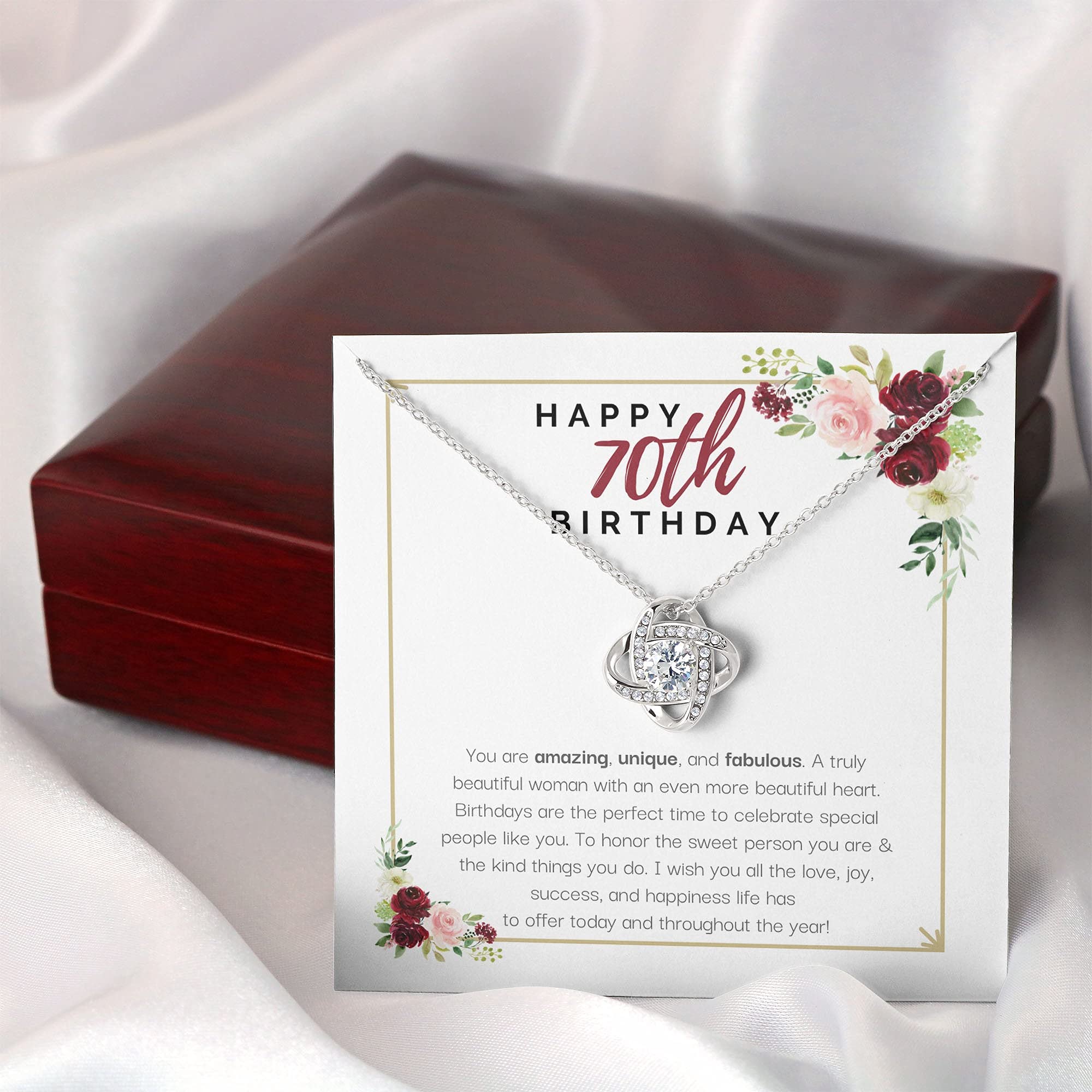 Personalized Forever Love Necklace - 70th Birthday Gift for Women, Best Friend Birthday Jewelry - Perfect for Anniversaries, Mother's Day & Special Occasions