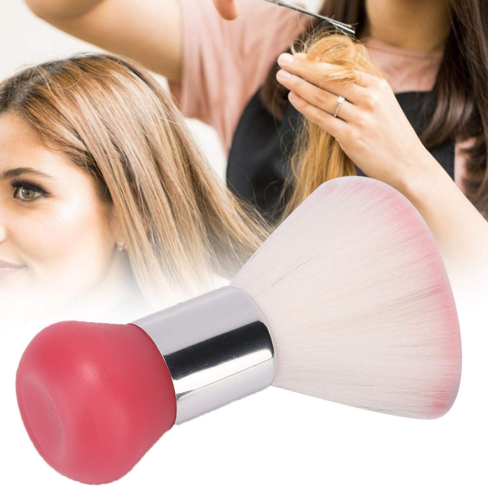 Professional Soft Barber Neck Duster Brush - Hair Sweep Cleaning Brush for Salon & Barber Shop - Gentle Face & Neck Hair Removal Tool (Pink) - Perfect for Haircut, Styling & Grooming Sessions