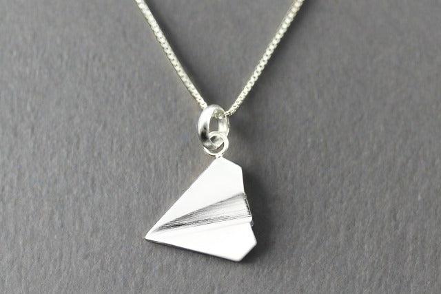 Elegant Sterling Silver Paper Airplane Necklace - Perfect for Everyday Wear & Gift Giving