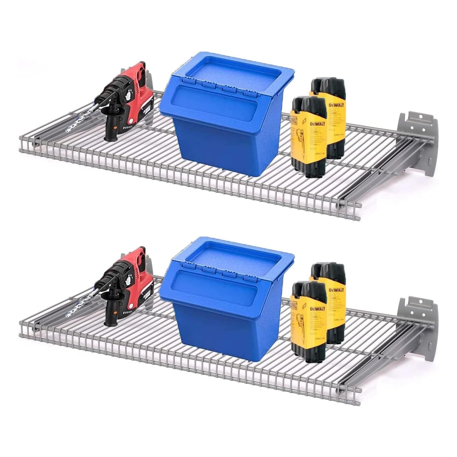 2-Pack Heavy Duty Metal Slatwall Shelves 23.6