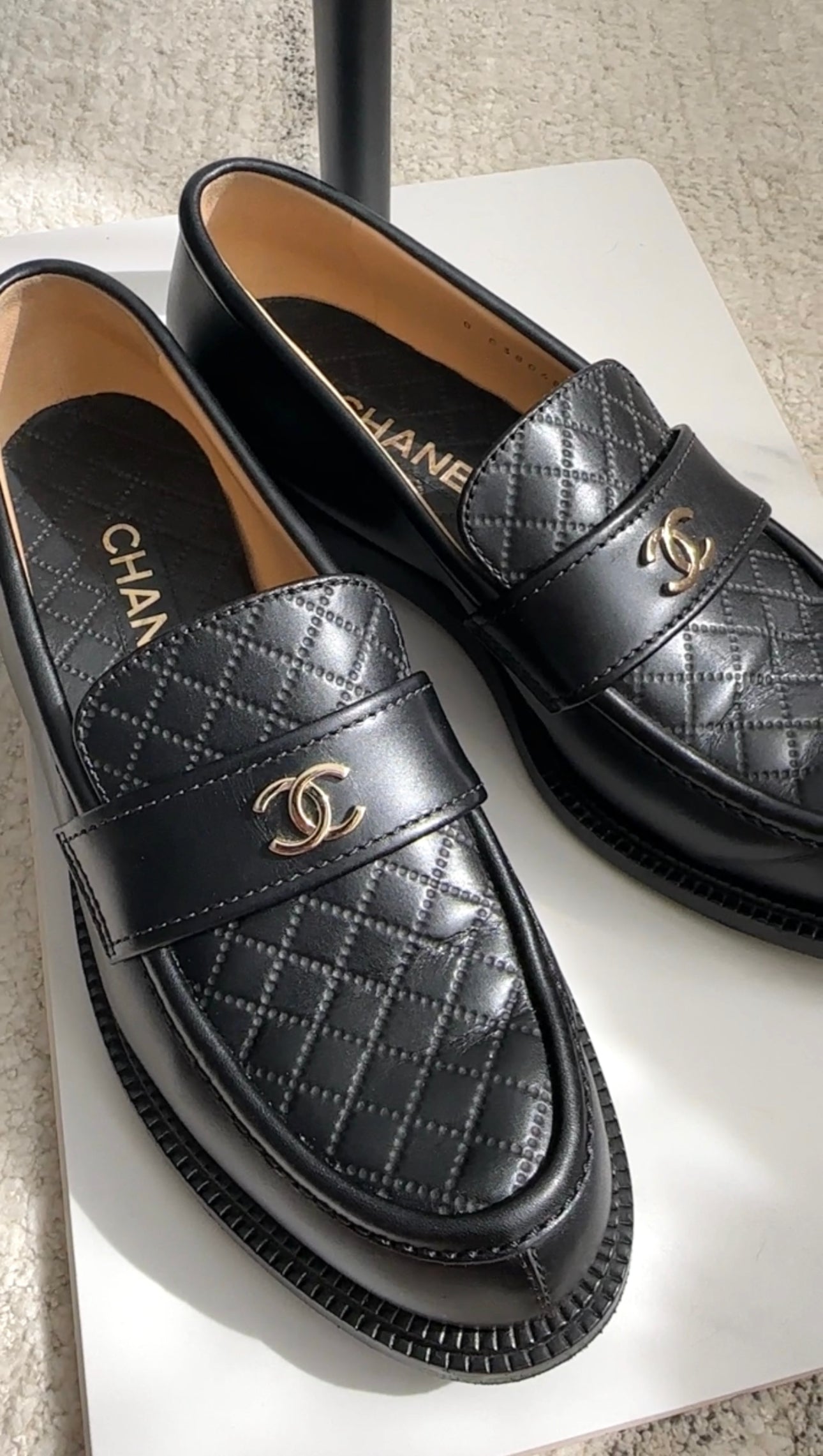 Chanel Black Leather Quilted CC Loafers Size 40 - Luxury Women's Slip-On Shoes for Office, Party & Everyday Wear