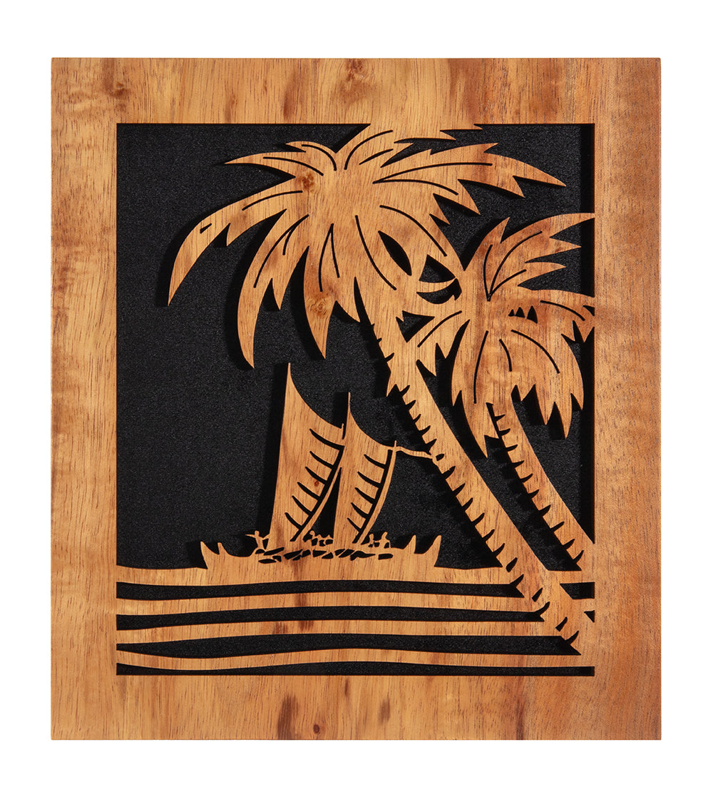 Handcrafted Koa Wood Wall Art - Hawaiian Canoe Decor for Home & Office | Perfect for Living Room, Bedroom, or Beach House