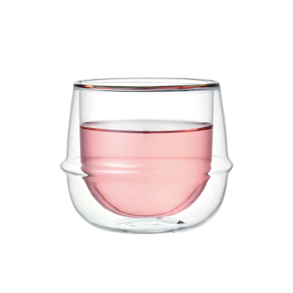 Kinto Kronos Double Wall Insulated Glass Coffee Mug - Perfect for Hot & Cold Drinks at Home, Office, or Travel