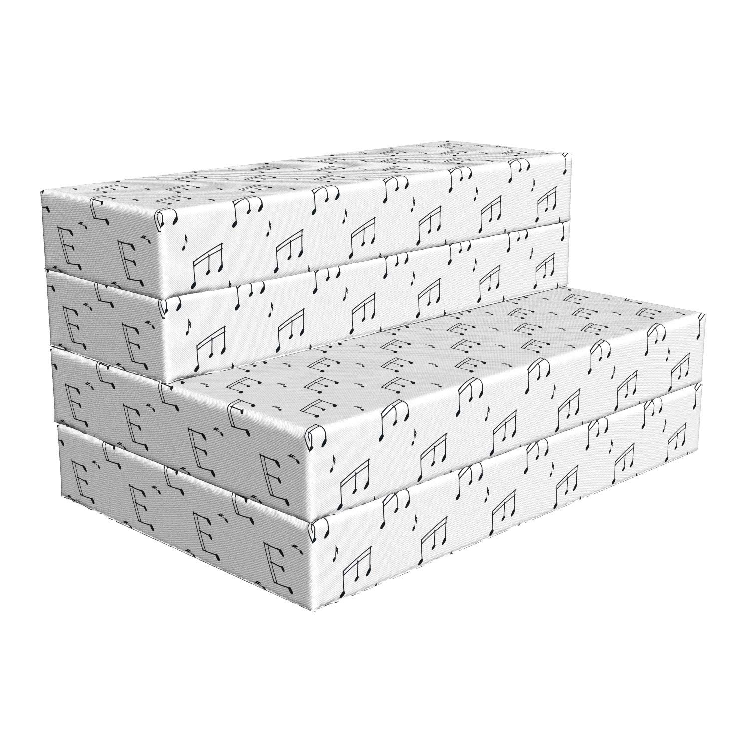 Ambesonne Black and White Musical Notes Foldable Mattress - 74.8