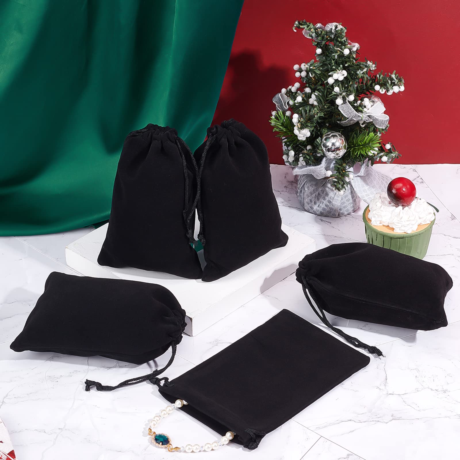 20 Pcs Velvet Jewelry Pouches - Drawstring Gift Bags for Necklace Earrings Storage | Party Wedding Favors