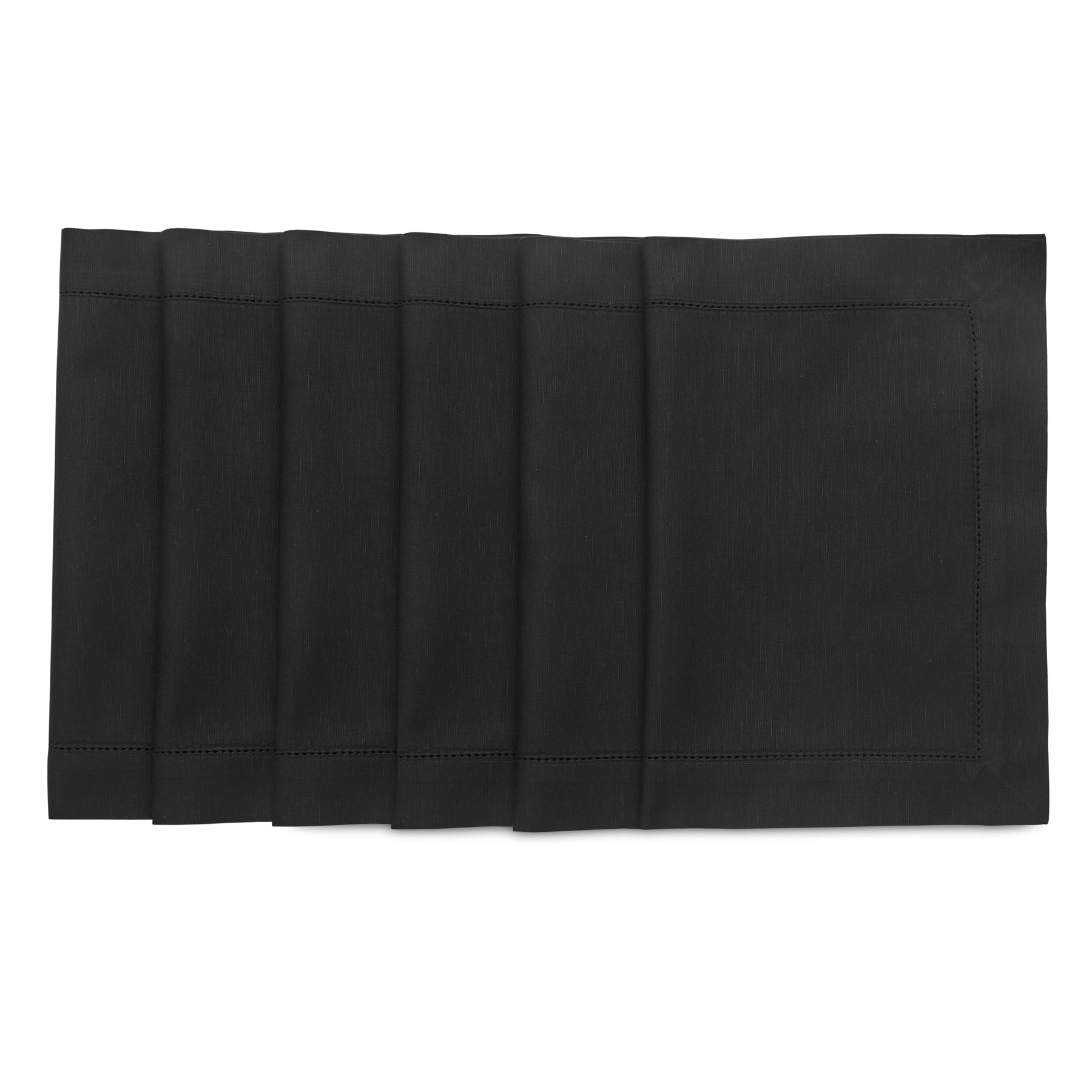 Premium Cotton Linen Hemstitch Placemats Set of 4 - Elegant Table Decor for Dining Room, Kitchen, and Party Settings