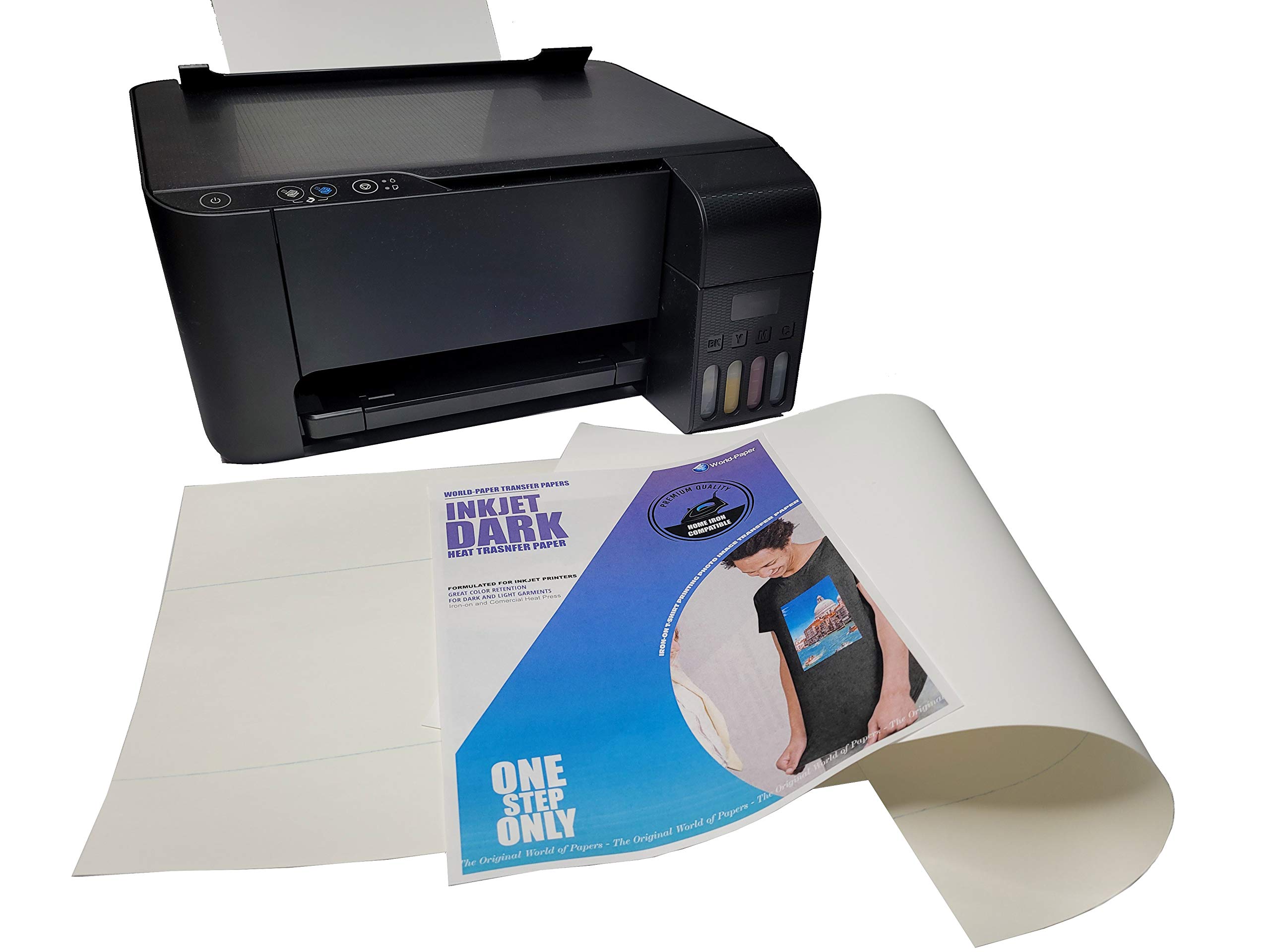 Blue Line Inkjet Dark Opaque Heat Transfer Paper 8.5 x 11 Inches - 50 Sheets Pack for T-Shirts, Hoodies & DIY Apparel Projects