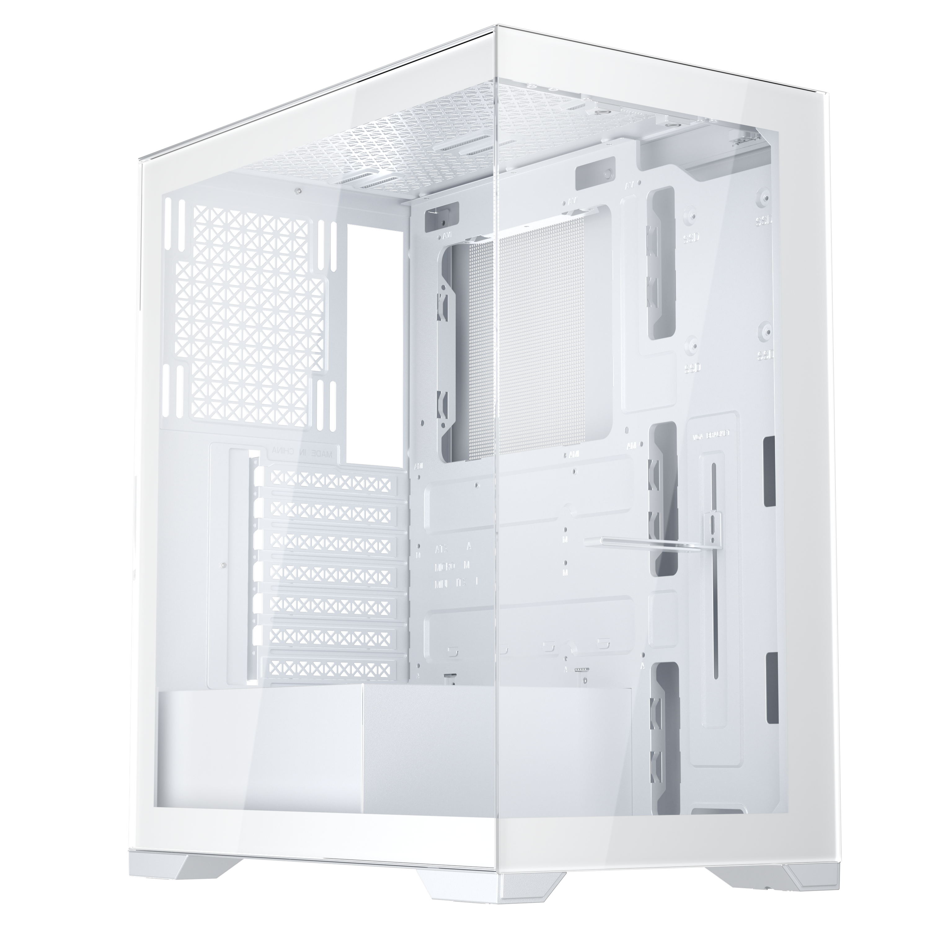 1st Player MI7 ATX/MATX/Mini ITX PC Gaming Case - White | Compact Tower for High-Performance Gaming & Streaming Setup