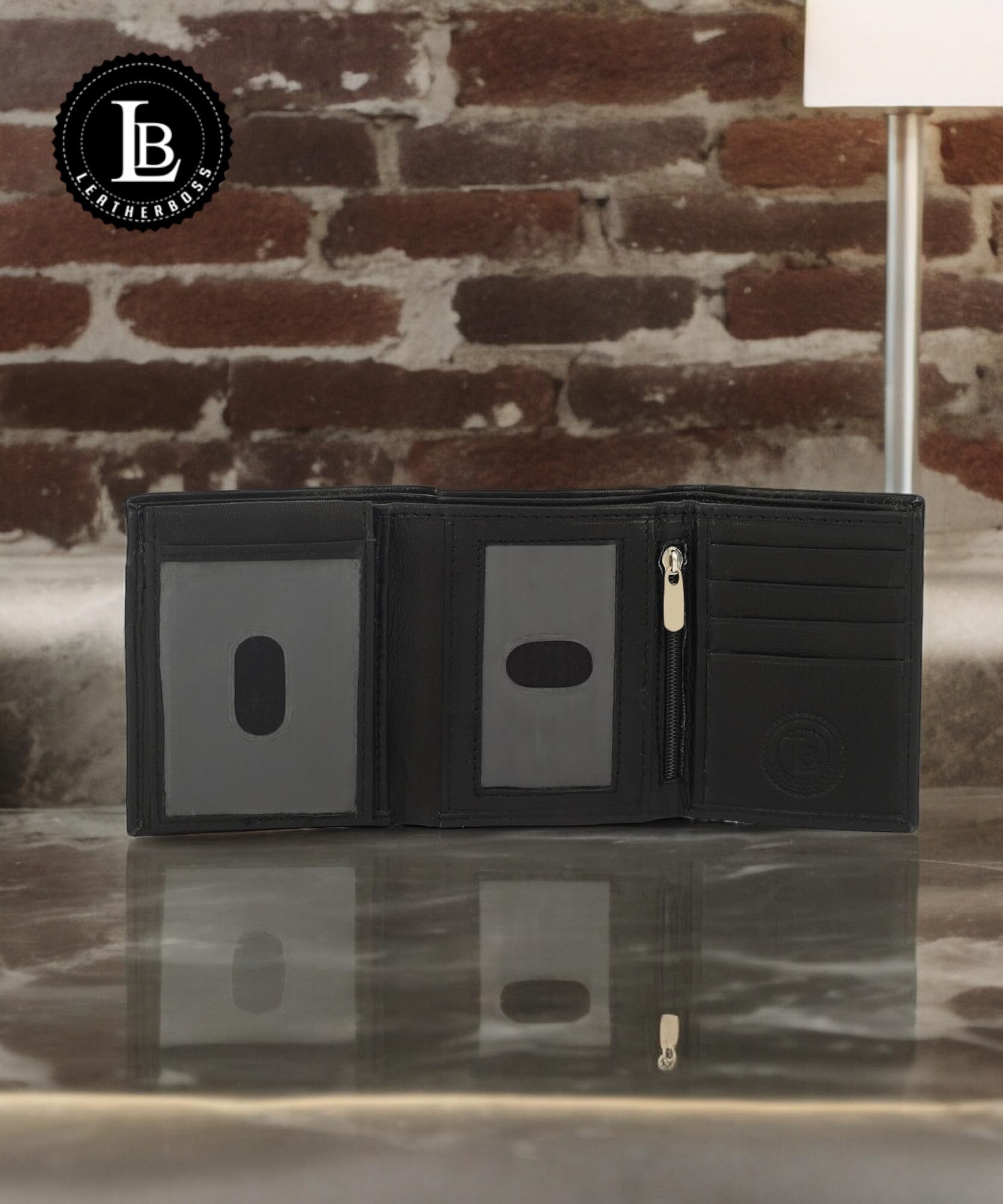 LeatherBoss Men's RFID Trifold Wallet - Slim & Stylish for Everyday Use