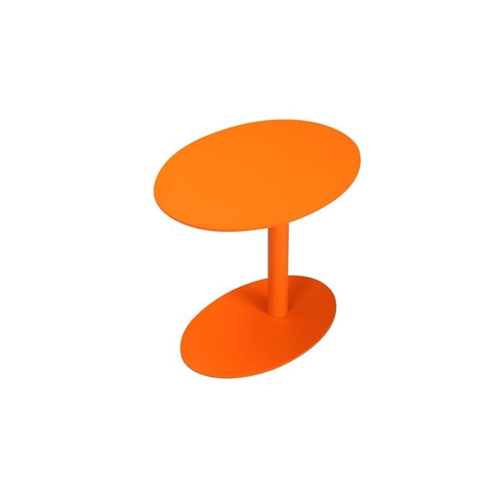 Modern Orange Aluminum Frame Patio Side Table - Lightweight & Weather-Resistant Outdoor Furniture for Poolside, Garden, or Balcony Use