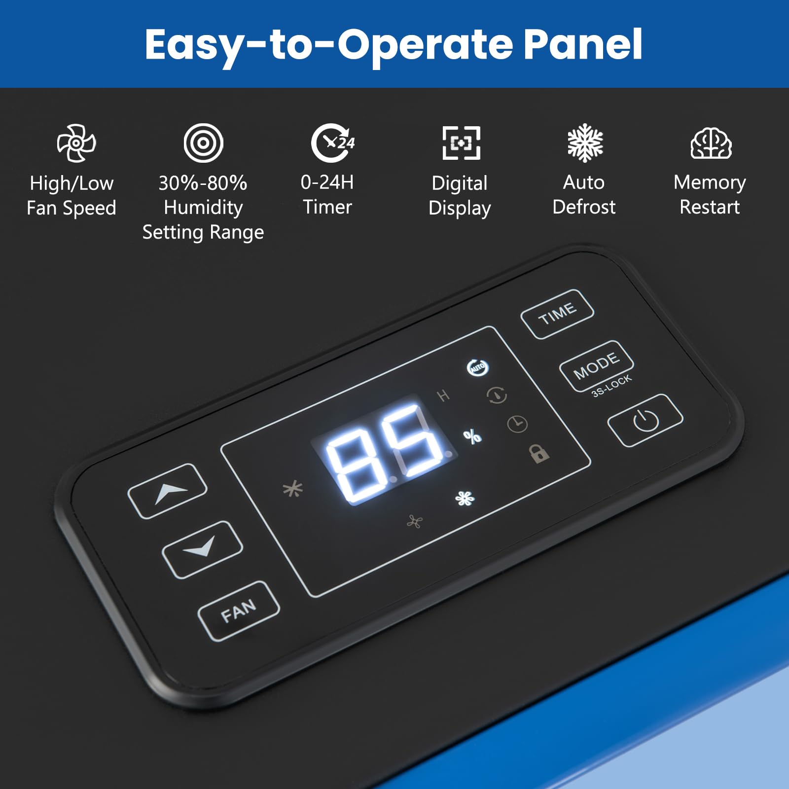 COSTWAY 215 Pint Commercial Dehumidifier for Large Spaces up to 8,000 Sq.Ft | Industrial Dehumidifier with Drain Hose, 24H Timer & 4 Wheels | Perfect for Basement, Warehouse, Construction Sites & Water Damage Restoration | Great for Home, Office and Industrial Use