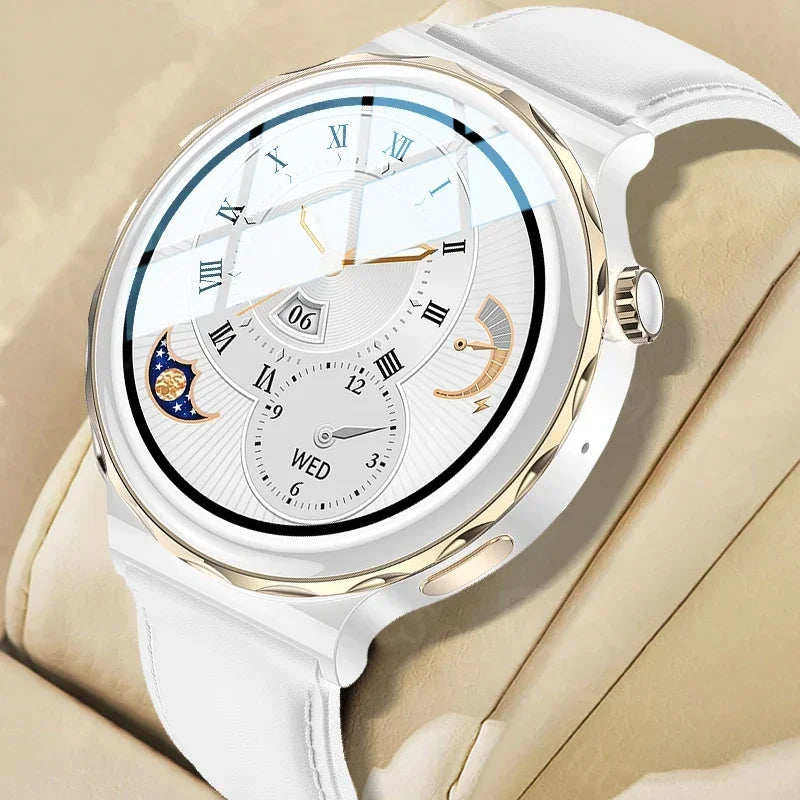 Waterproof Smart Watch for Women & Men - Round Fitness Tracker with Heart Rate Monitor, Step Counter & Sleep Tracking - Perfect for Running, Swimming & Daily Activity Tracking