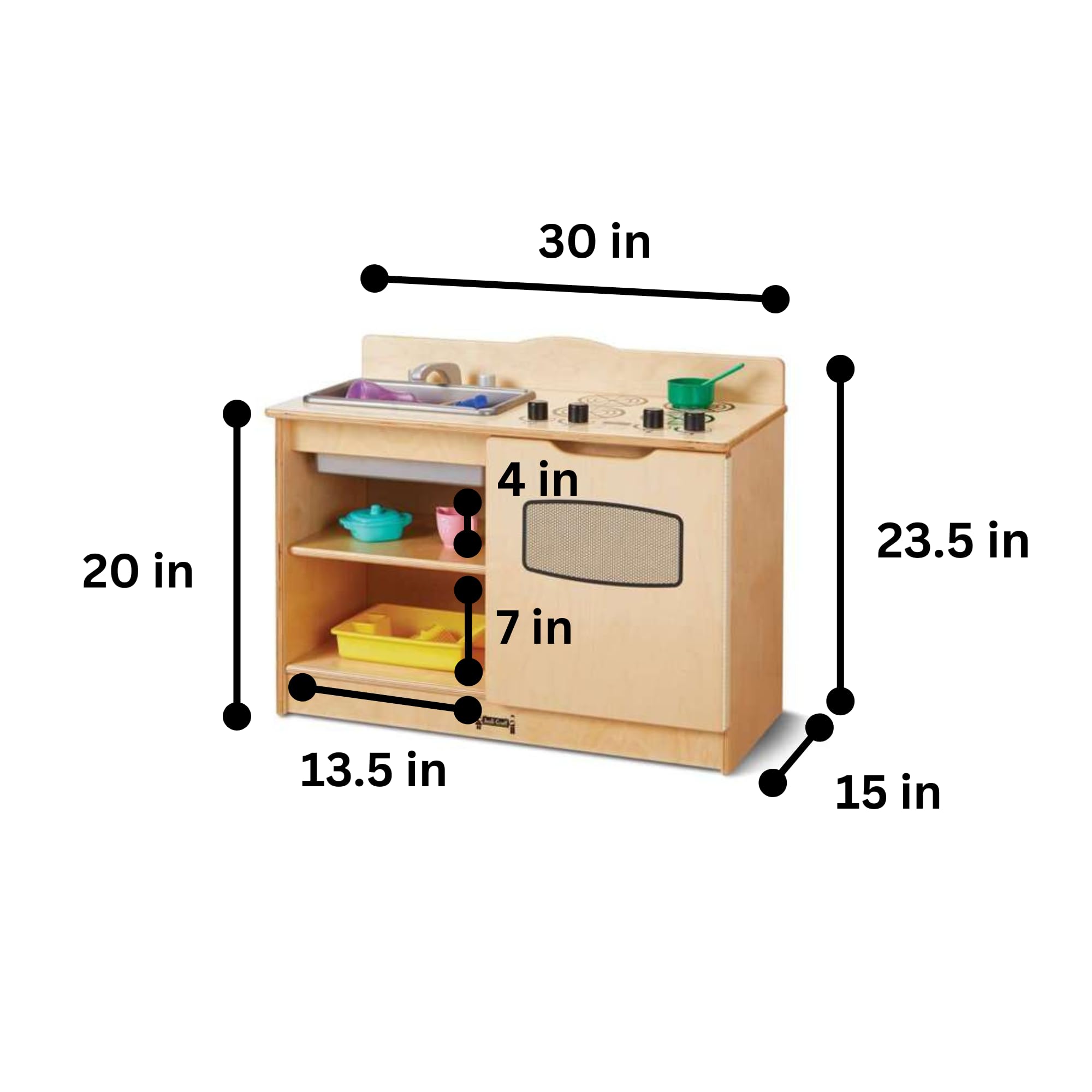 Jonti-Craft 2424JC Wooden Toddler Kitchen Playset - Pretend Play Café for Kids Ages 2-5 | Perfect for Daycare, Preschool & Home Playroom
