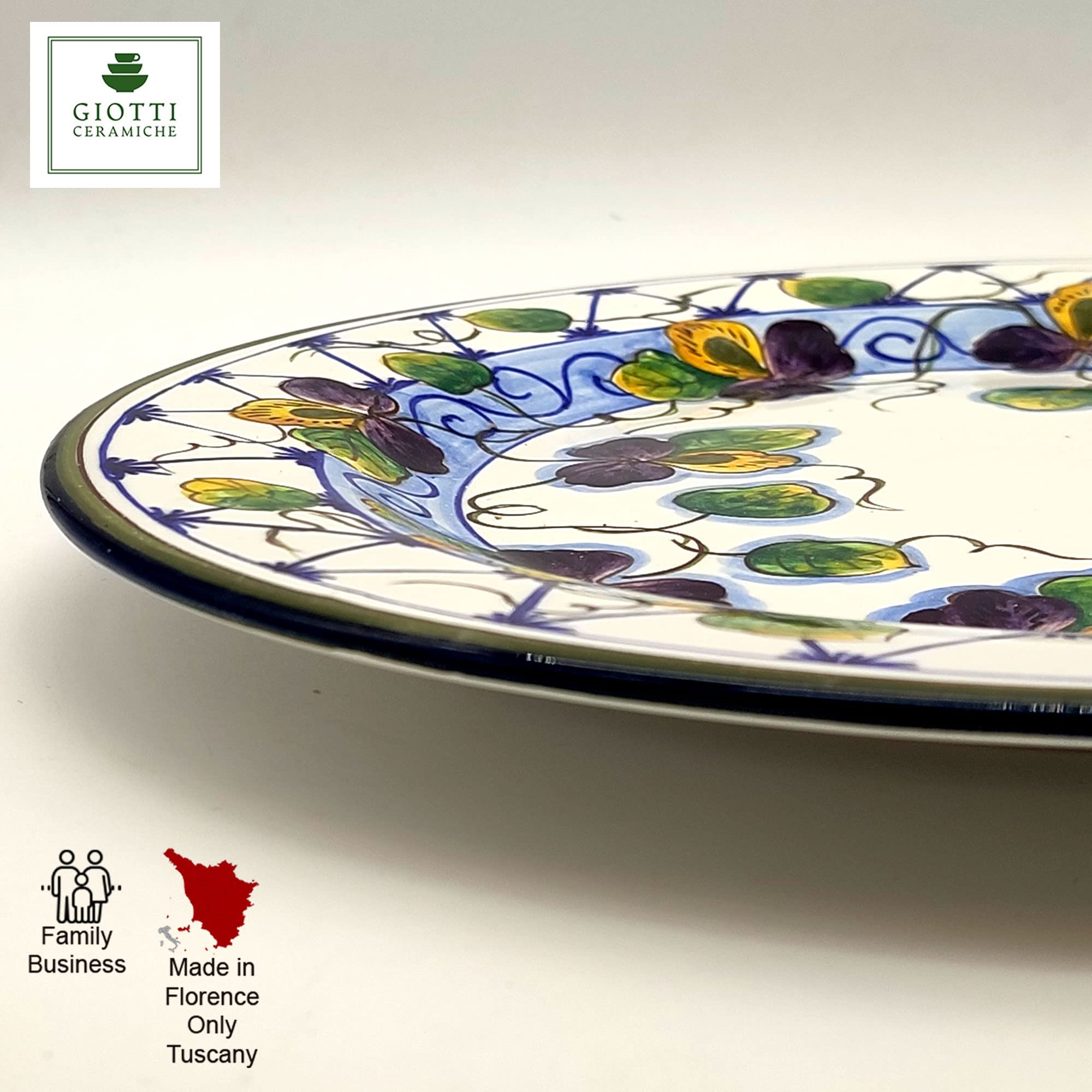 Italian Ceramic Dinnerware Set for 4 - Hand Painted Tuscan Pottery Plates, Bowls & Mugs - Authentic Made in Italy Home Decor - Perfect for Family Dinners, Entertaining Guests & Italian-Themed Dining