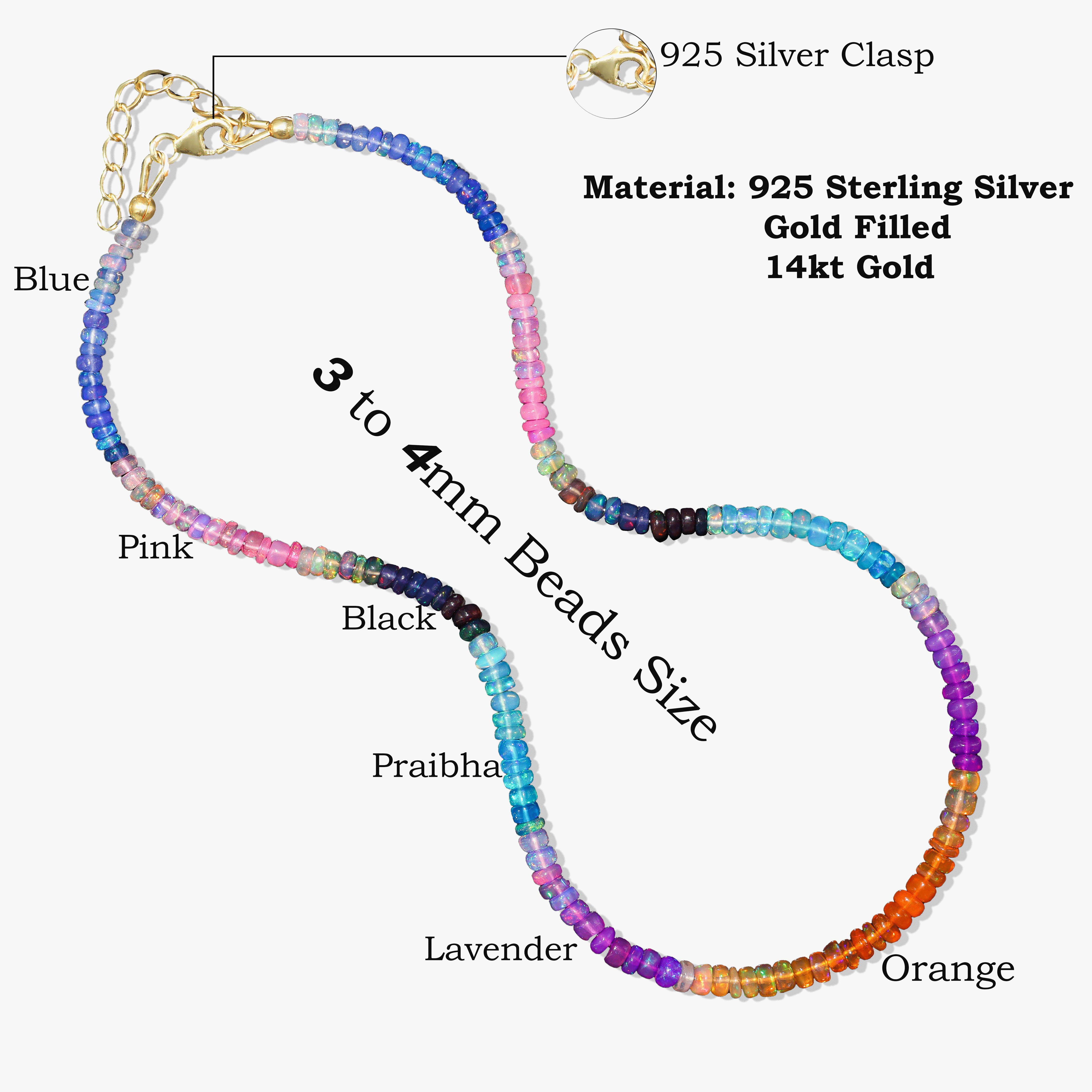 Rainbow Fire Multi Opal Beaded Necklace - Elegant Handmade Jewelry for Women | Perfect for Weddings, Parties & Special Occasions