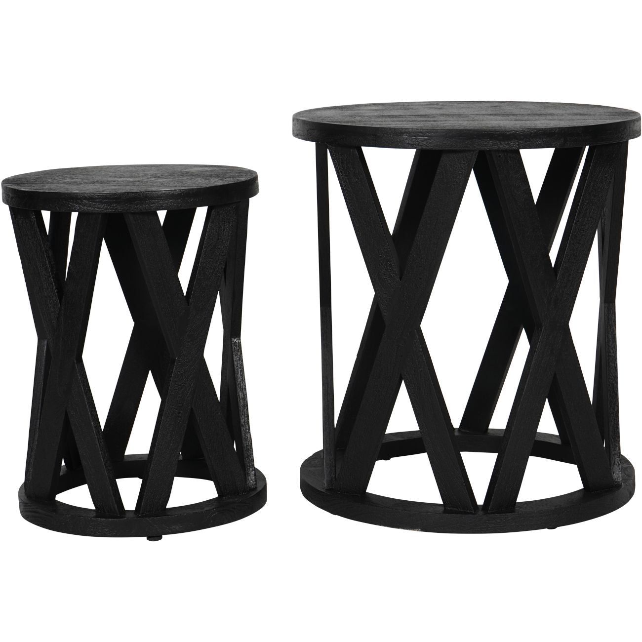 Solid Wood Nesting Side Tables Set of 2 - Modern End Tables for Living Room, Bedroom - Space Saving Furniture for Small Spaces - Cali Collection - Limited Time Offer