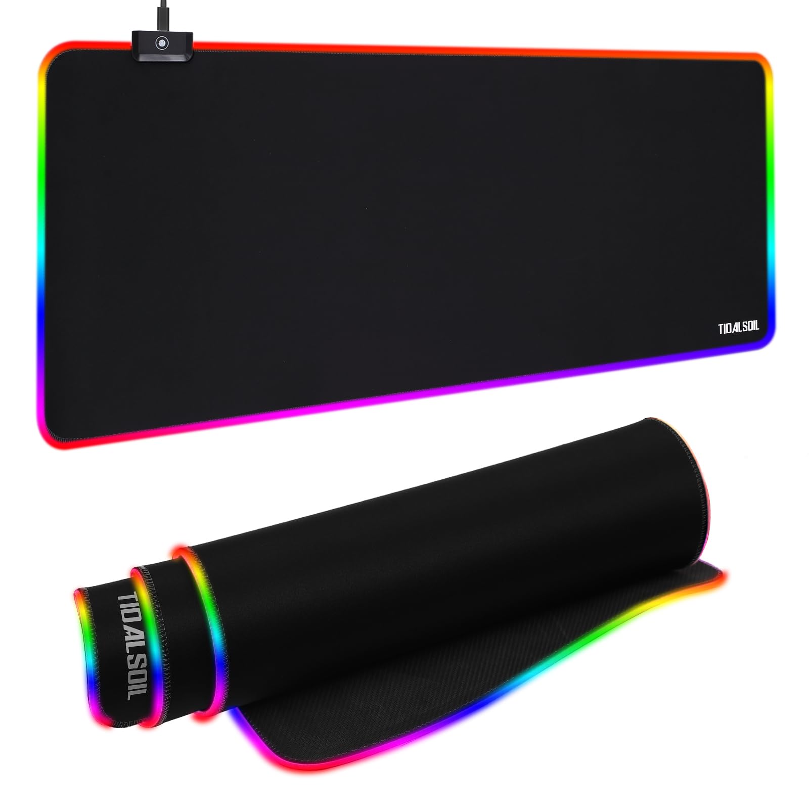 RGB Gaming Mouse Pad - 31.5 x 11.8 Inch Oversized Mouse Mat with 12 LED Light Modes, Non-Slip Rubber Base, Large Keyboard Pad for PC Gaming & Office Work (Black) | Perfect for Esports, Streaming & Home Office Setup