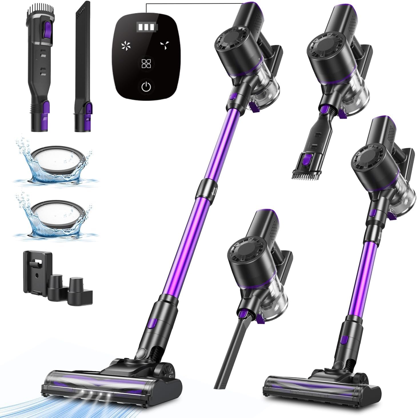 V8PRO Cordless Vacuum Cleaner - 25Kpa Stick Vacuum for Hardwood Floors & Pet Hair, 35Min Runtime, Self-Standing Design | Perfect for Home Cleaning