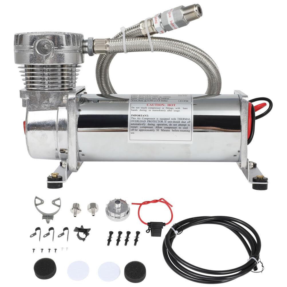 STAYTOP 12V 200 PSI Heavy Duty On-Board Air Compressor for Train Horns & Air Suspension - Perfect for Trucks, Jeeps & Off-Road Vehicles