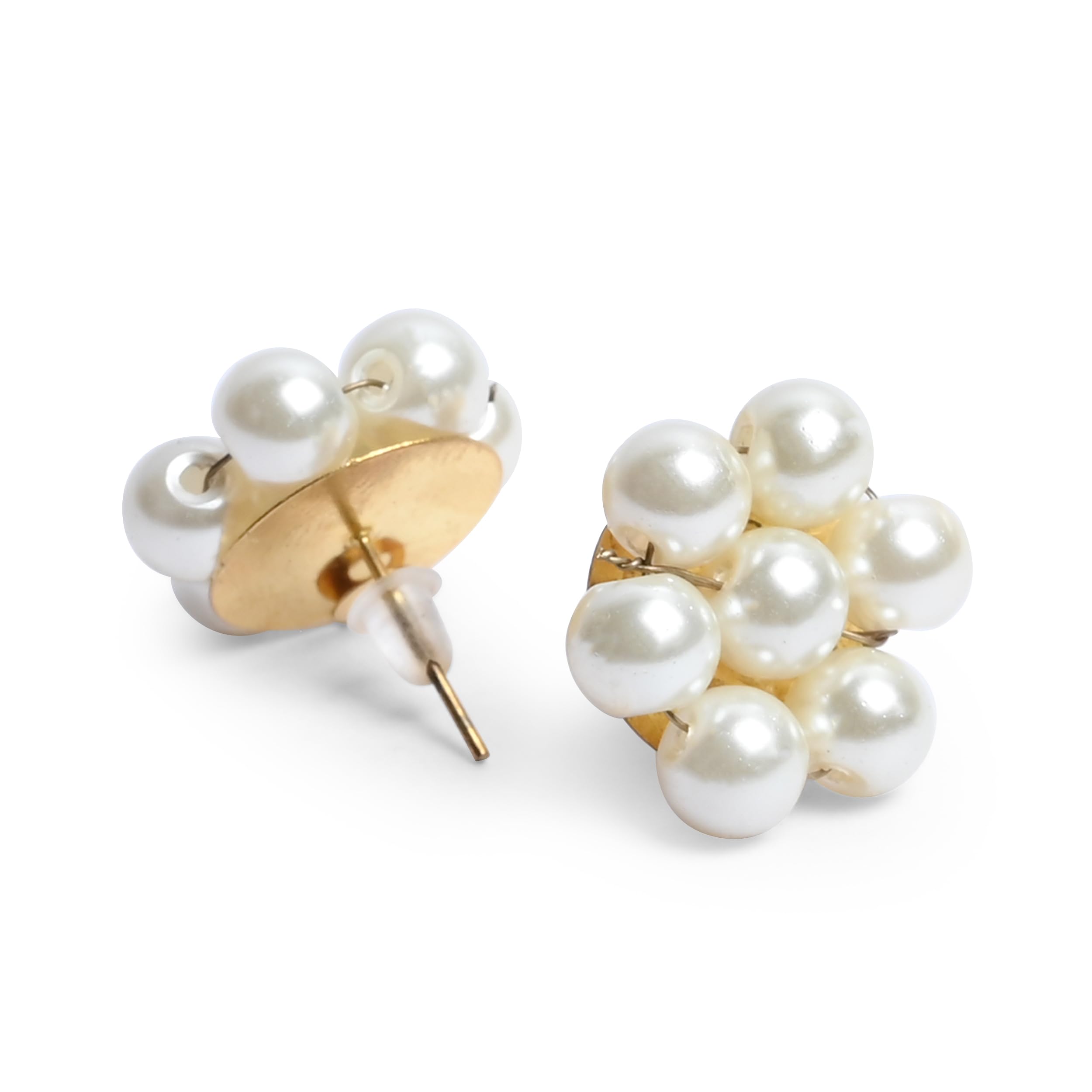 Double Layer White Pearl Necklace & Matching Stud Earrings Set for Women & Girls - Elegant Moti Mala Jewelry for Weddings, Parties & Special Occasions