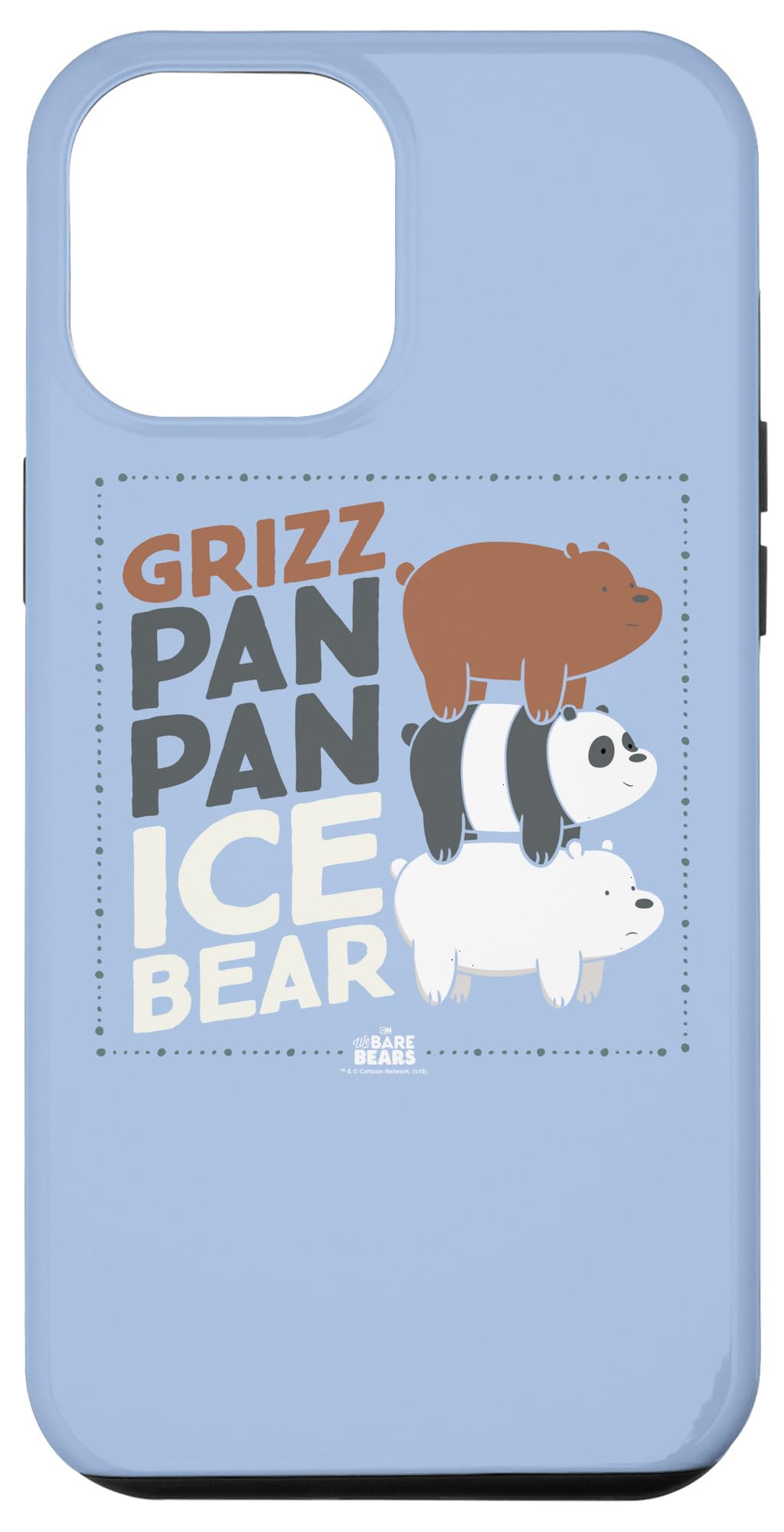 iPhone 12 Pro Max We Bare Bears Grizz Pan Pan Ice Bear Protective Phone Case - Cute Cartoon Character Design for Fans, Durable Shockproof Cover for Daily Use & Travel
