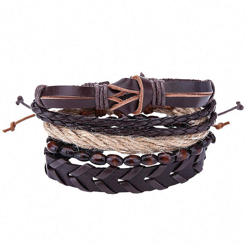 Giwotu Leather Bracelets for Women & Men - Adjustable Bangle Jewelry with Charms - Perfect for Casual Wear, Gifts, and Everyday Fashion Accessories