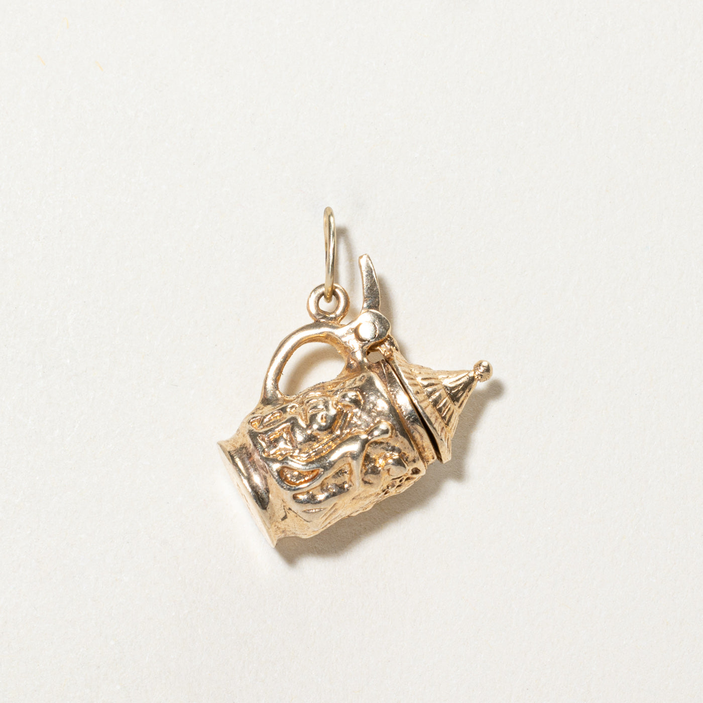 10K Yellow Gold Beer Stein Charm Pendant for Necklace - Perfect for Oktoberfest, Beer Lovers & German Culture Enthusiasts