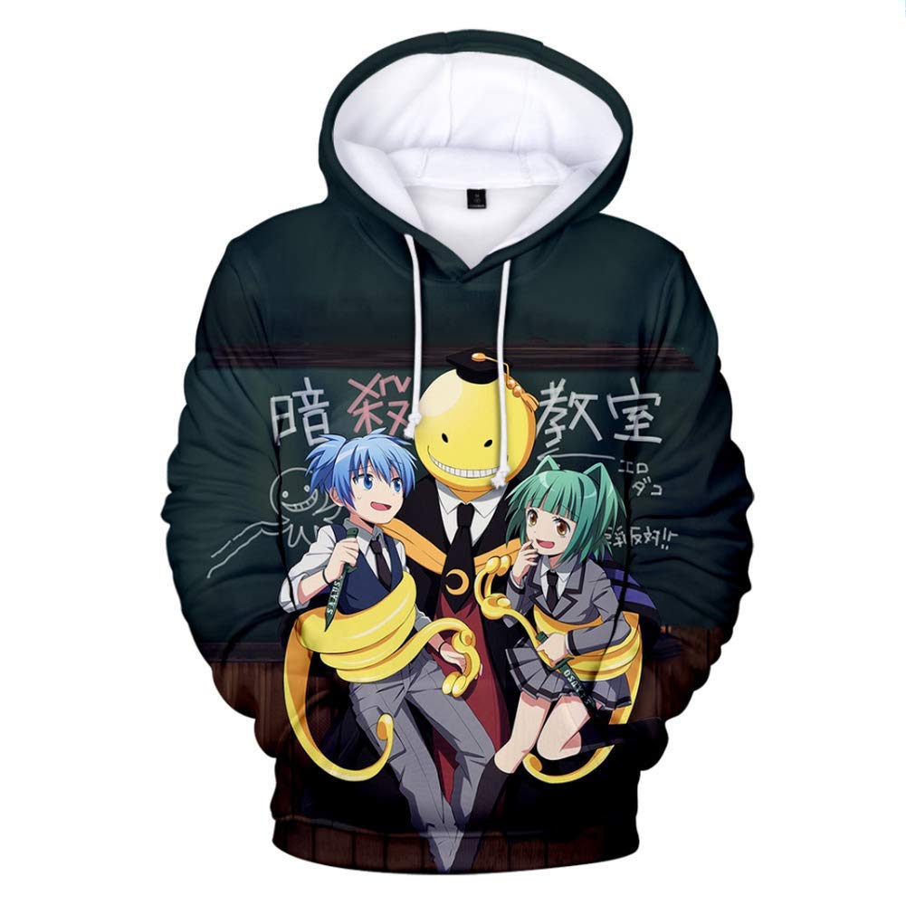 2021 Assassination Classroom Hoodie for Men & Women | Korosensei Anime Sweatshirt | Unisex Streetwear Fashion Top | Perfect for Cosplay, Anime Conventions & Casual Wear