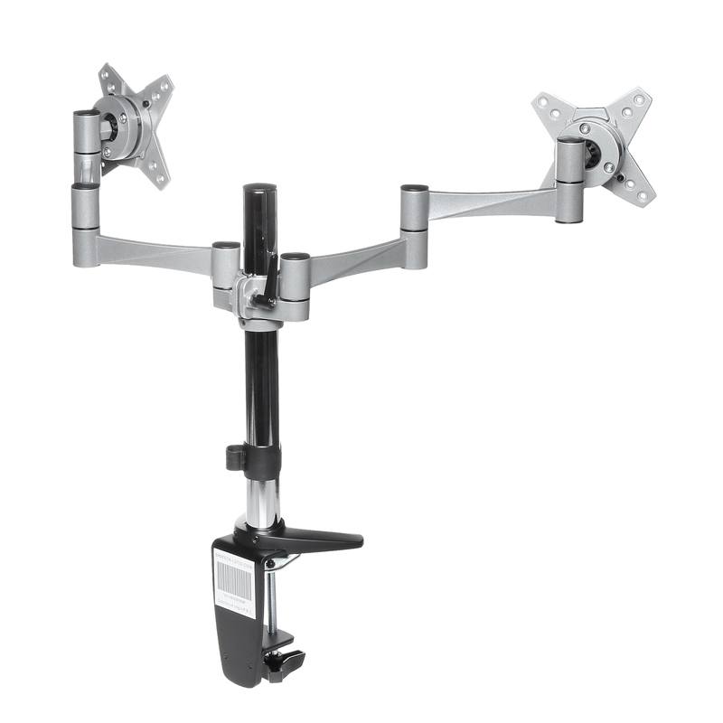 Brateck Lumi LDT02-C024 Dual Monitor Arm Mount for 13-27 Inch Screens - Adjustable Ergonomic Desk Stand for Home Office & Gaming Setup