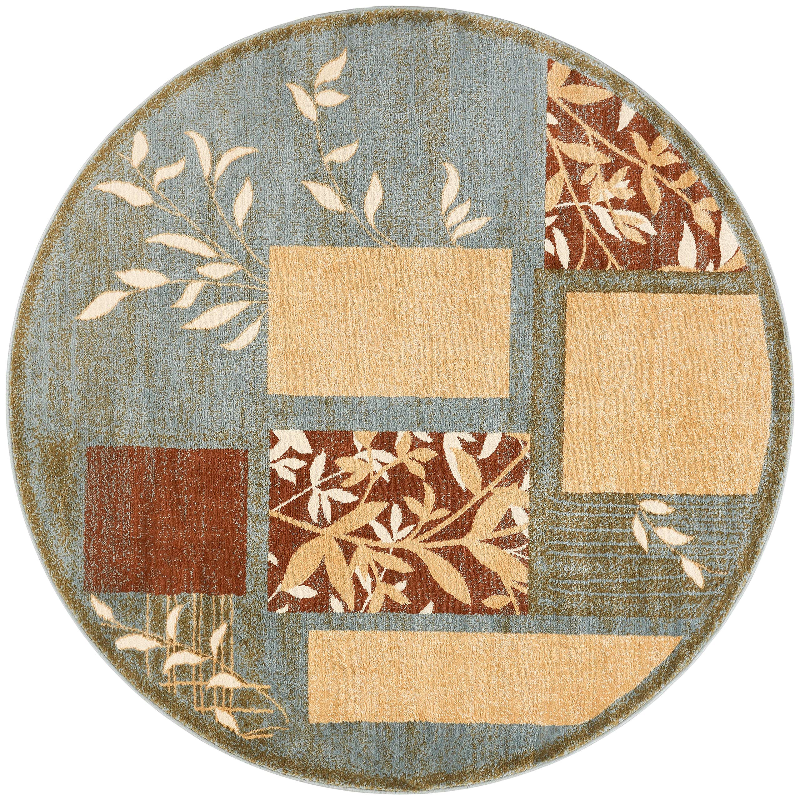 Well Woven Barclay Collection Hannover Light Blue 5 ft Round Area Rug - Soft Non-Slip Living Room, Bedroom & Dining Room Carpet for Home Decor