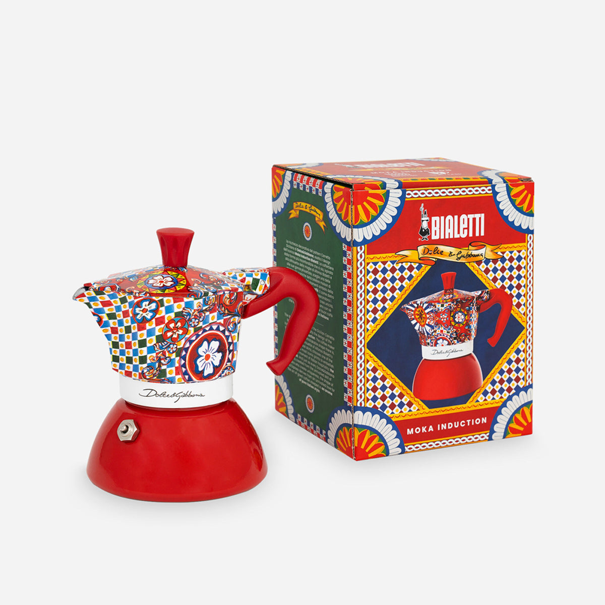 Bialetti Moka Induction Dolce&Gabbana Stovetop Espresso Coffee Maker - 4 Cup Italian Stove Top Coffee Pot for Home & Office Use