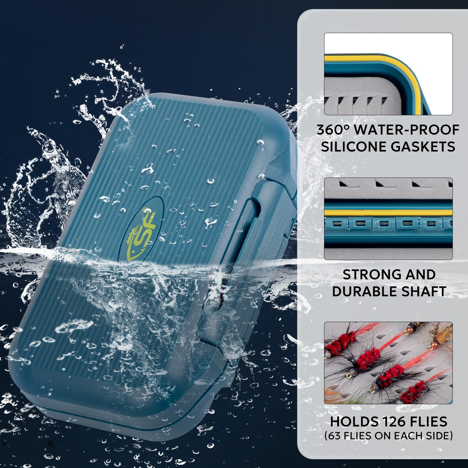 Waterproof Double-Sided Fly Fishing Box - Small Pocket-Sized Floating Fly Storage for Trout & Bass - Perfect for Streams, Lakes & Saltwater Fishing
