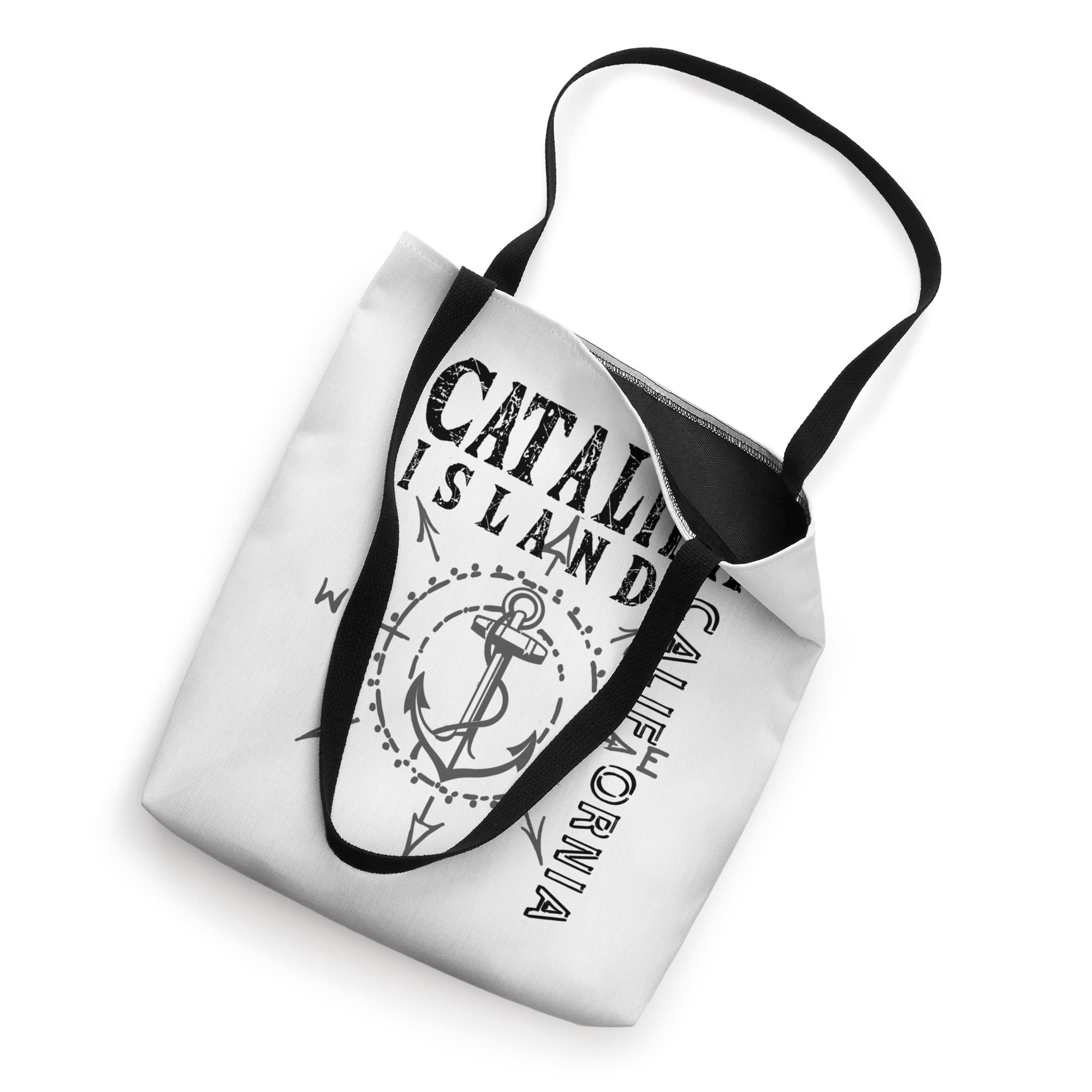 Catalina Island Souvenir - Nautical Sailing Compass Rose Tote Bag for Women & Men | Beach, Travel & Shopping Reusable Canvas Bag